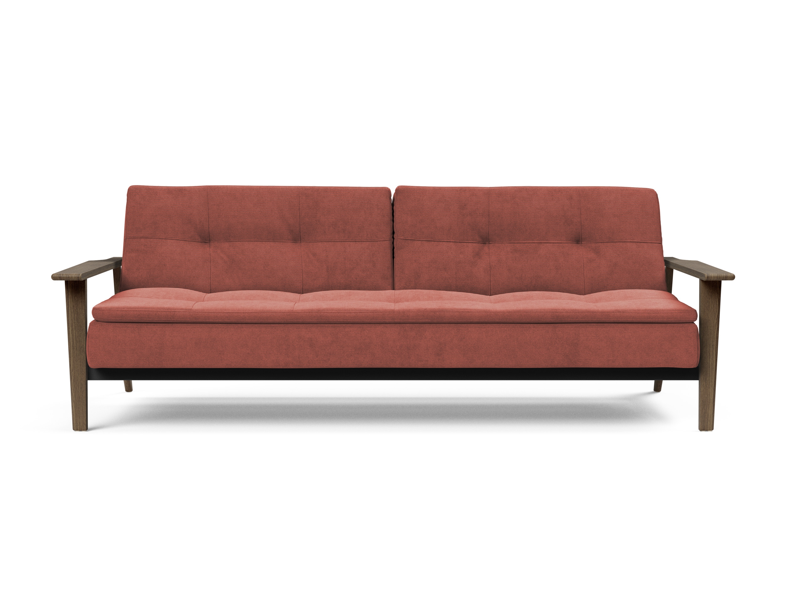 Dublexo Frej Fabric Sofa Bed w/Smoked Oak Arms & Legs