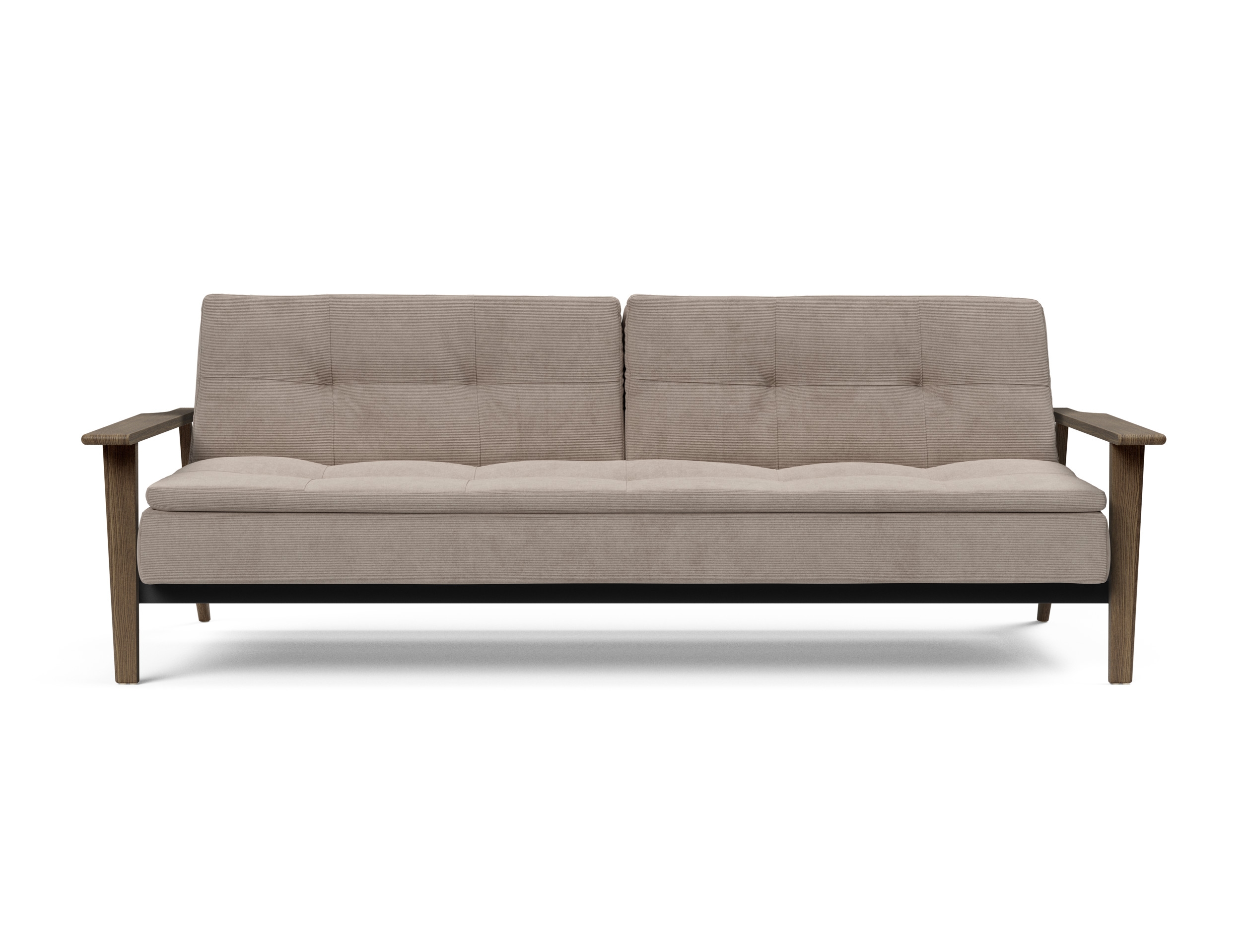 Dublexo Frej Fabric Sofa Bed w/Smoked Oak Arms & Legs