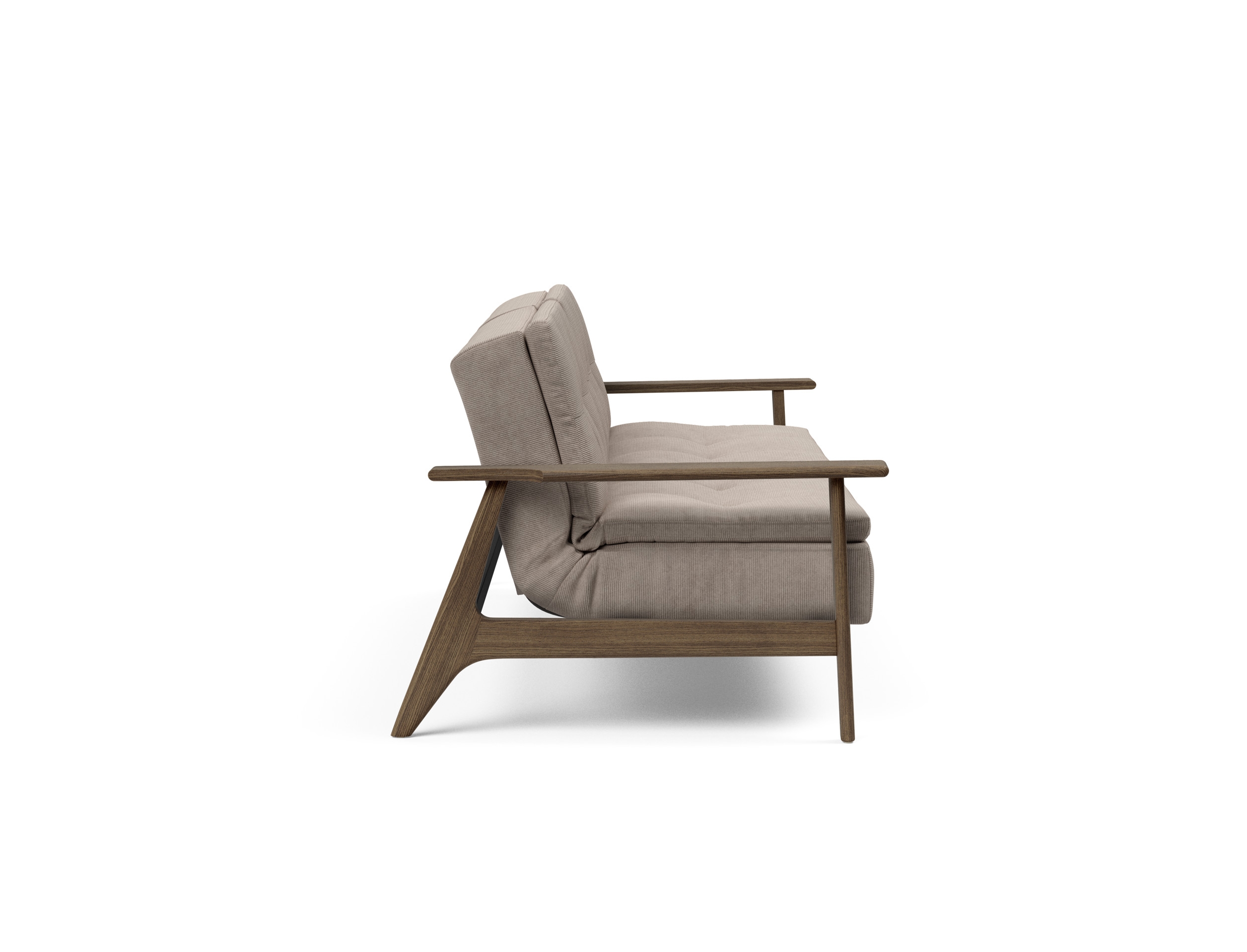 Dublexo Frej Fabric Sofa Bed w/Smoked Oak Arms & Legs