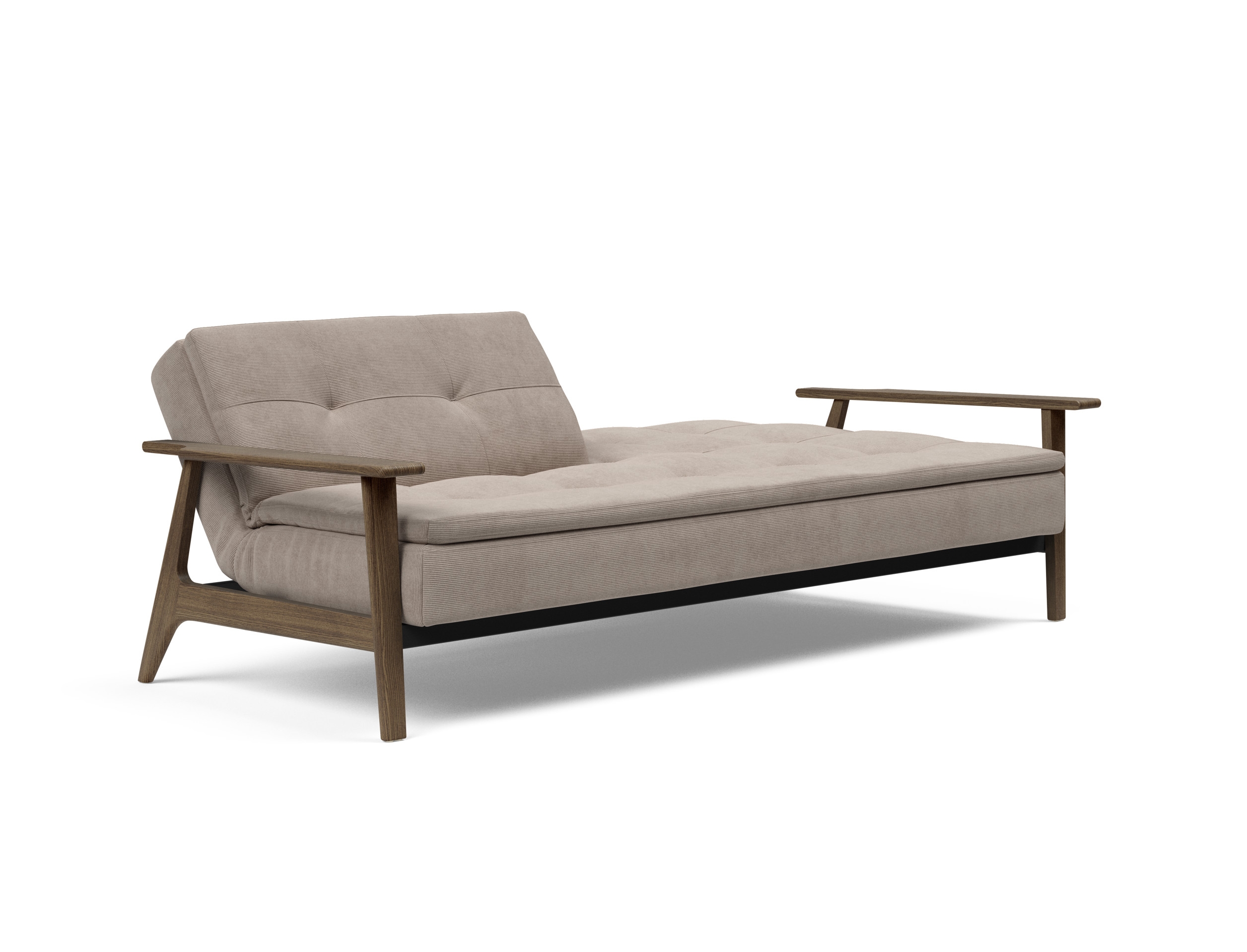 Dublexo Frej Fabric Sofa Bed w/Smoked Oak Arms & Legs