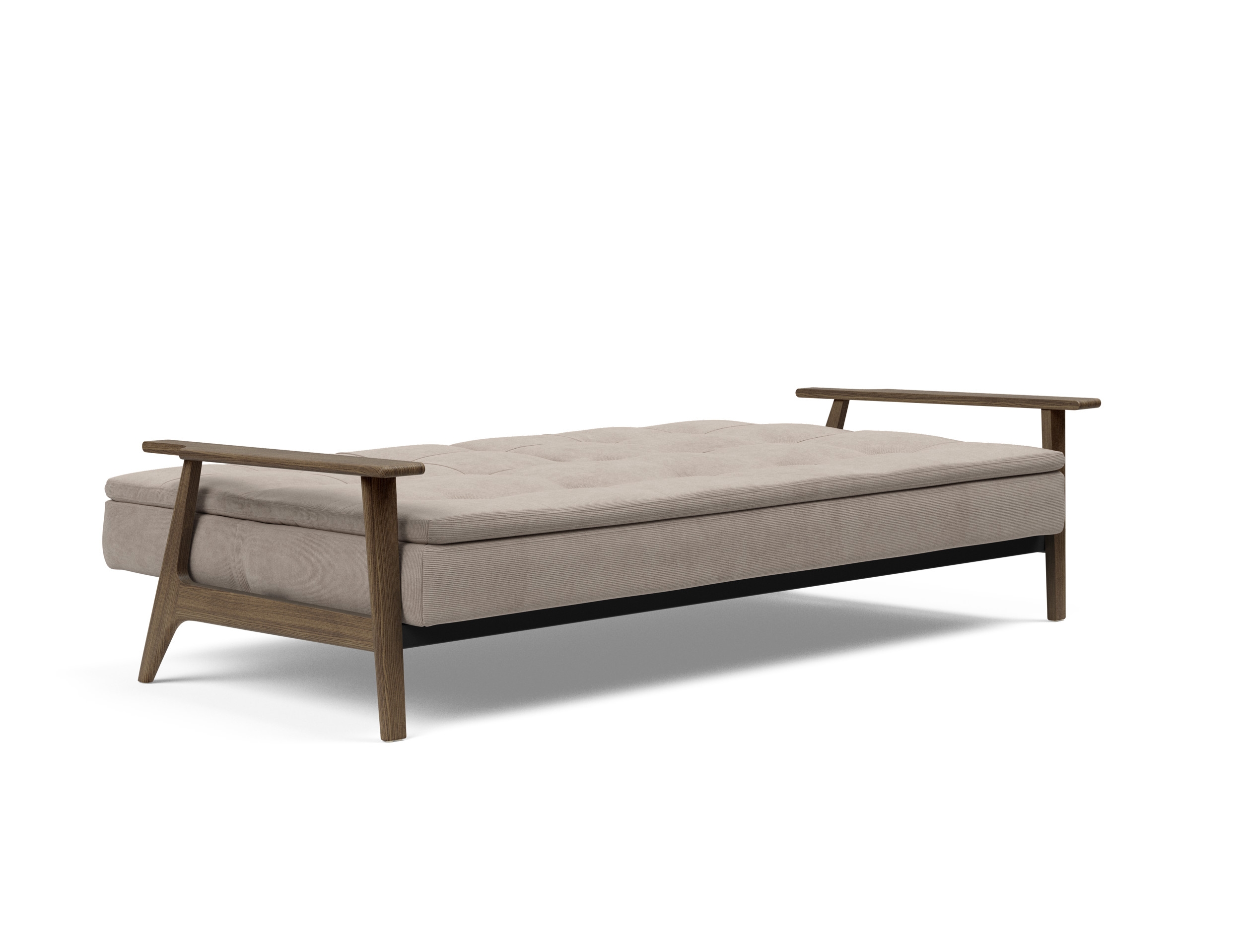 Dublexo Frej Fabric Sofa Bed w/Smoked Oak Arms & Legs