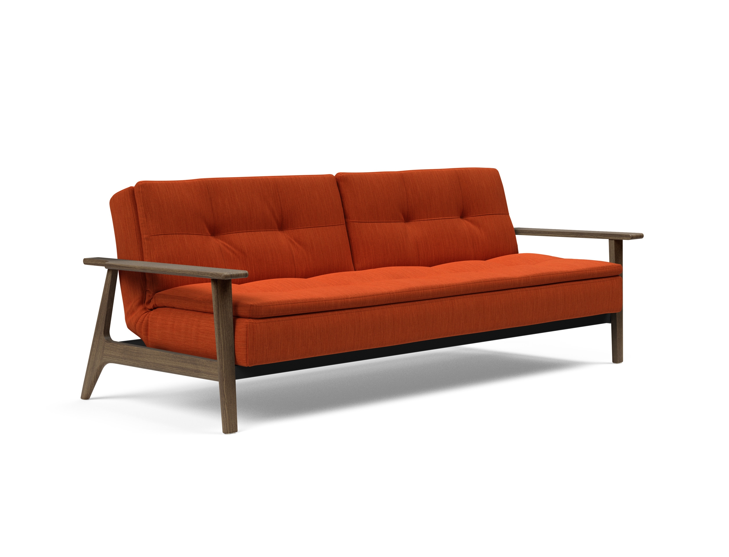 Dublexo Frej Fabric Sofa Bed w/Smoked Oak Arms & Legs