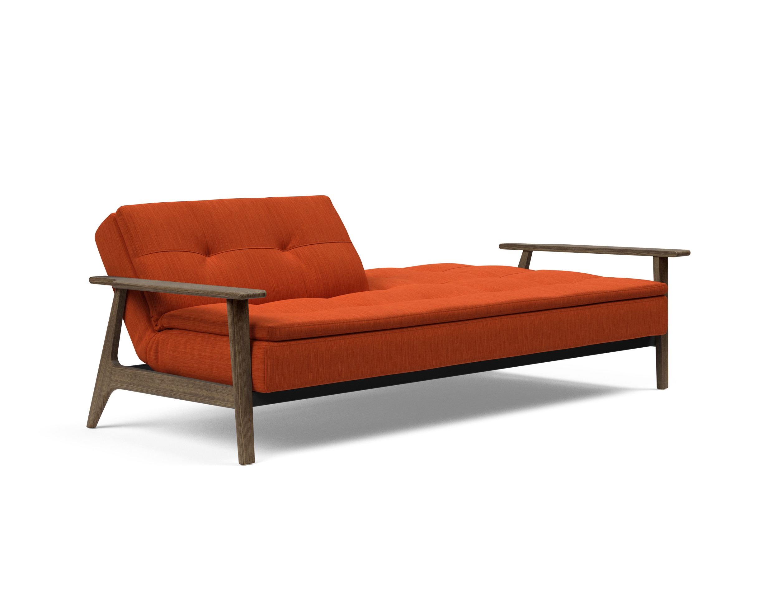 Dublexo Frej Fabric Sofa Bed w/Smoked Oak Arms & Legs