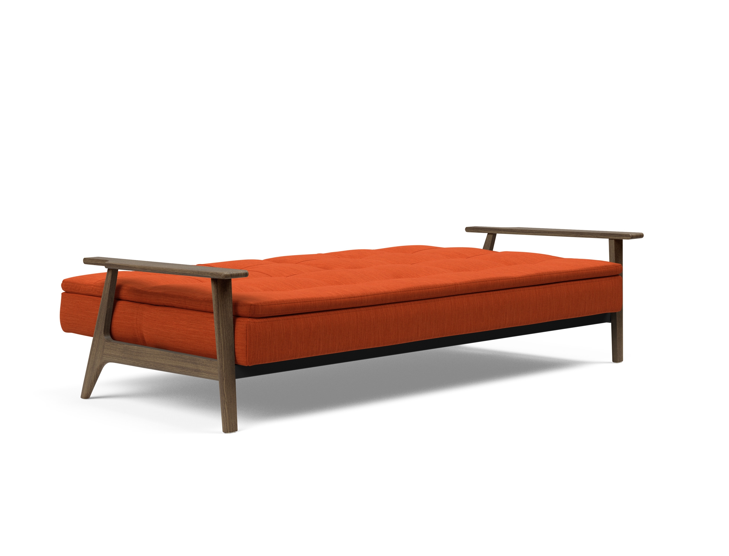 Dublexo Frej Fabric Sofa Bed w/Smoked Oak Arms & Legs
