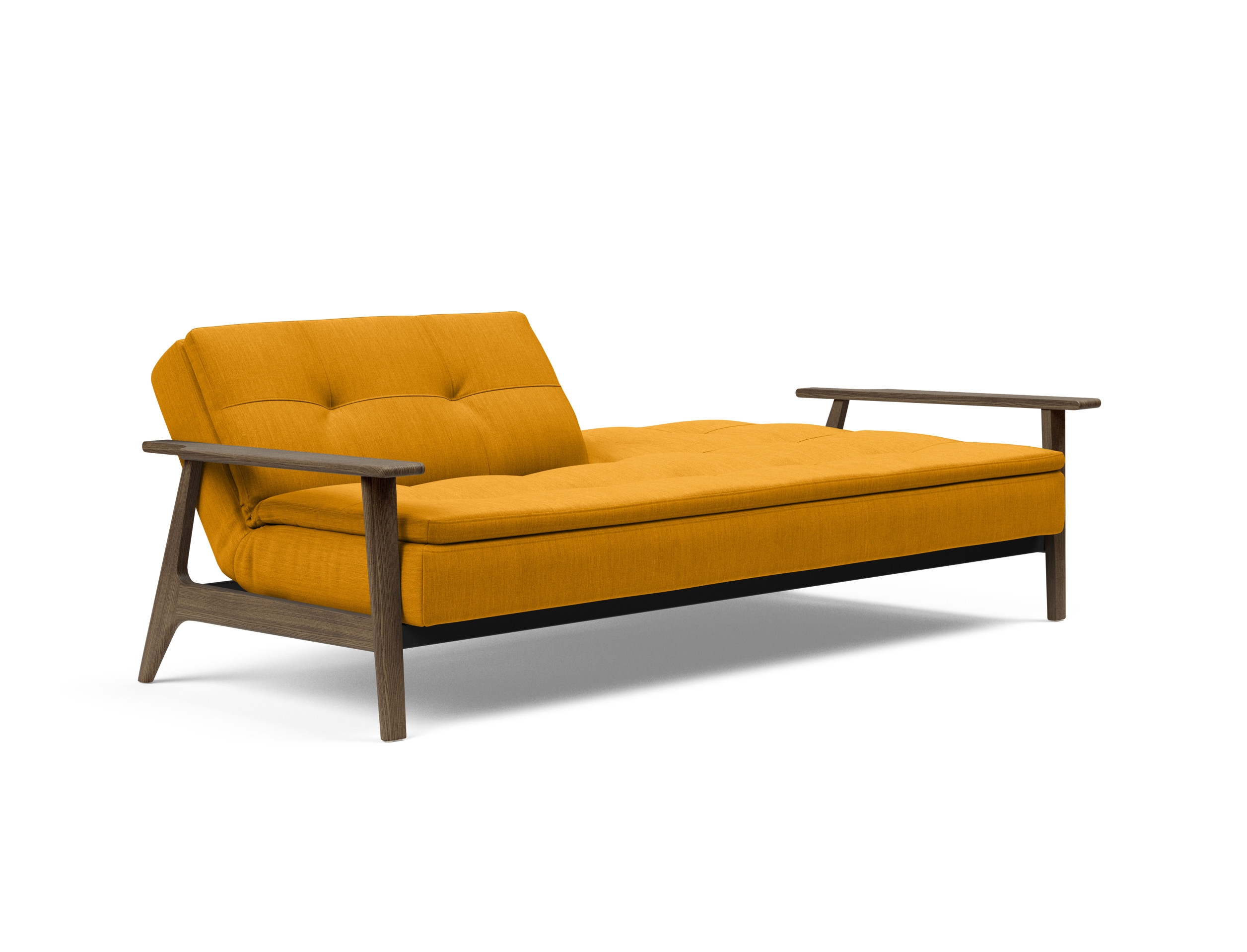 Dublexo Frej Fabric Sofa Bed w/Smoked Oak Arms & Legs