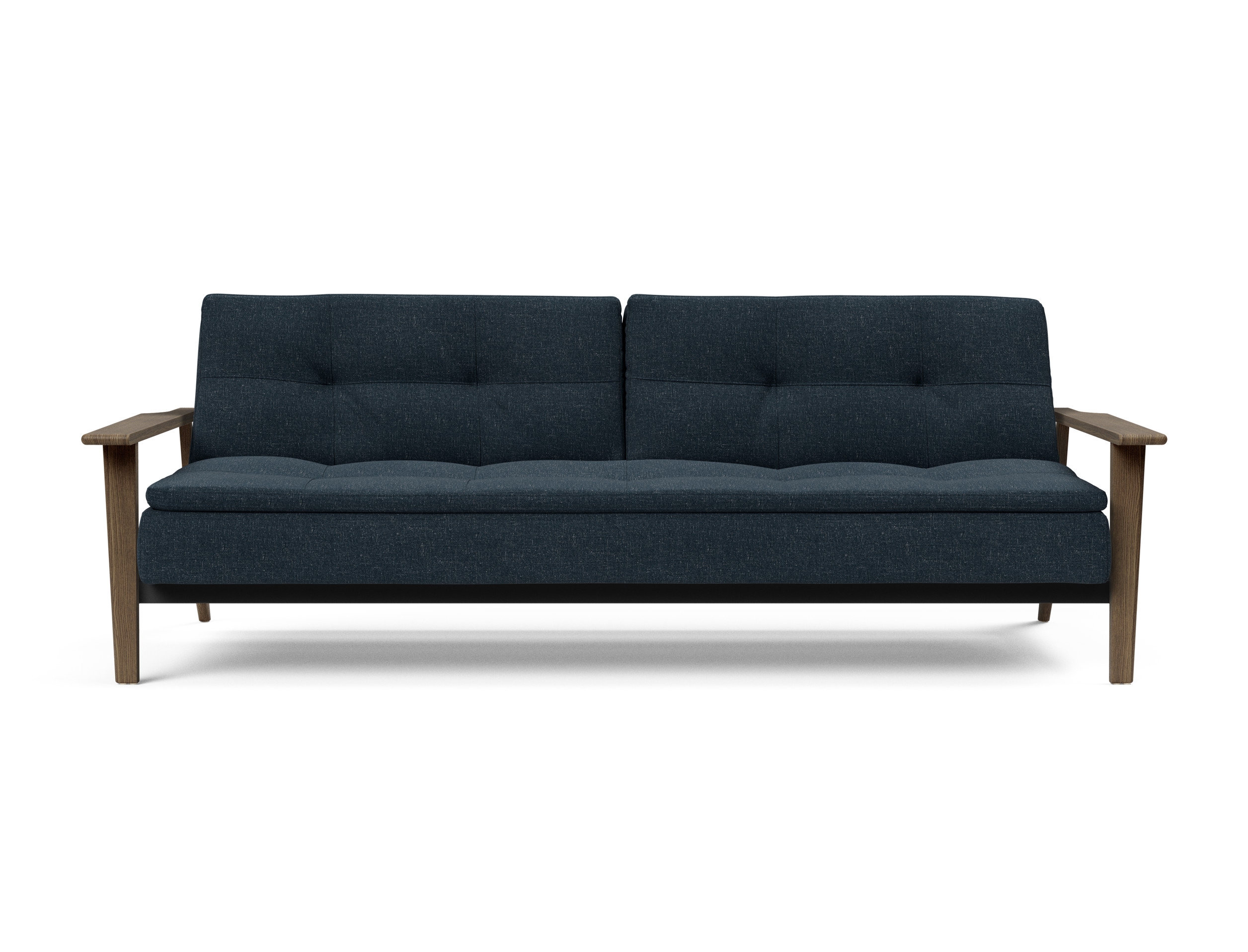 Dublexo Frej Fabric Sofa Bed w/Smoked Oak Arms & Legs