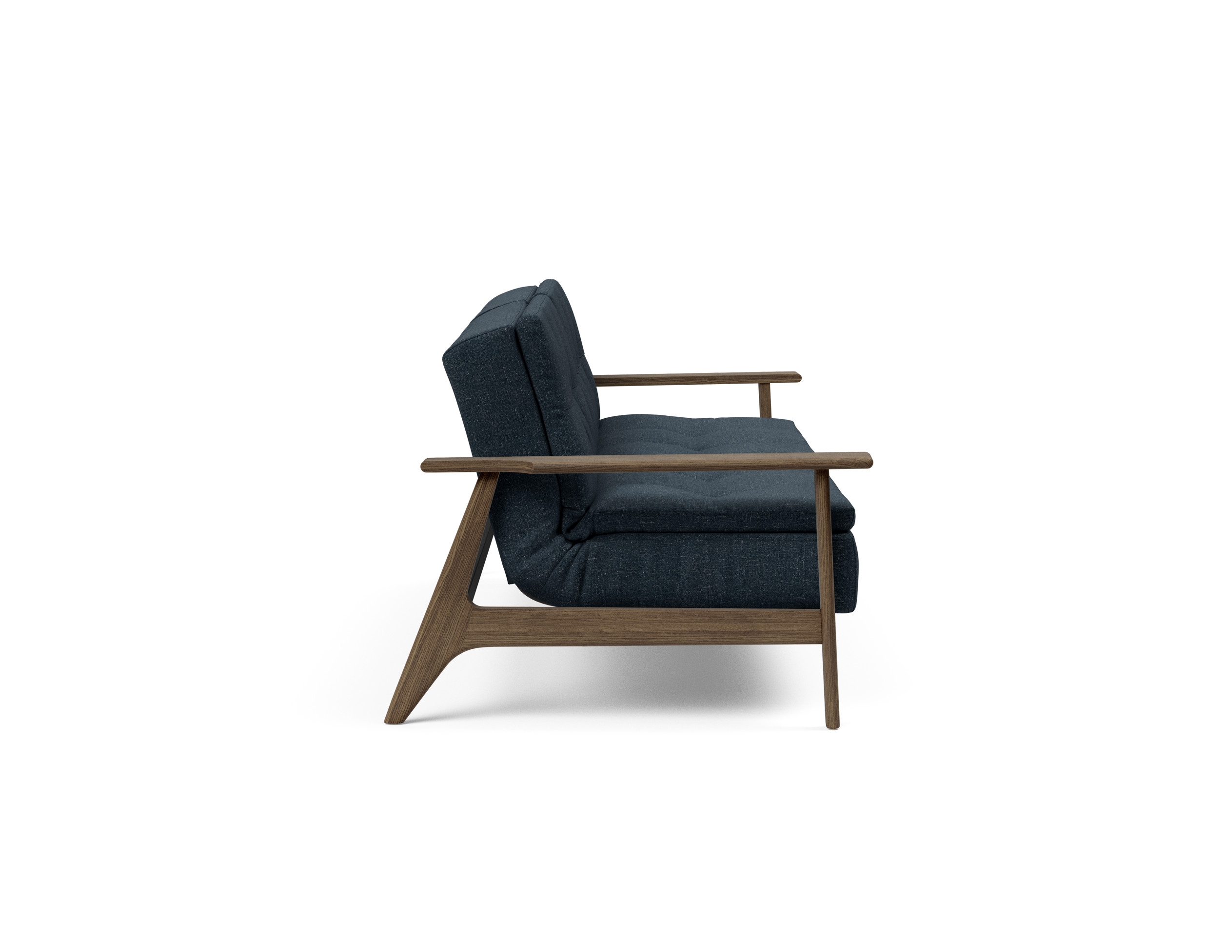 Dublexo Frej Fabric Sofa Bed w/Smoked Oak Arms & Legs