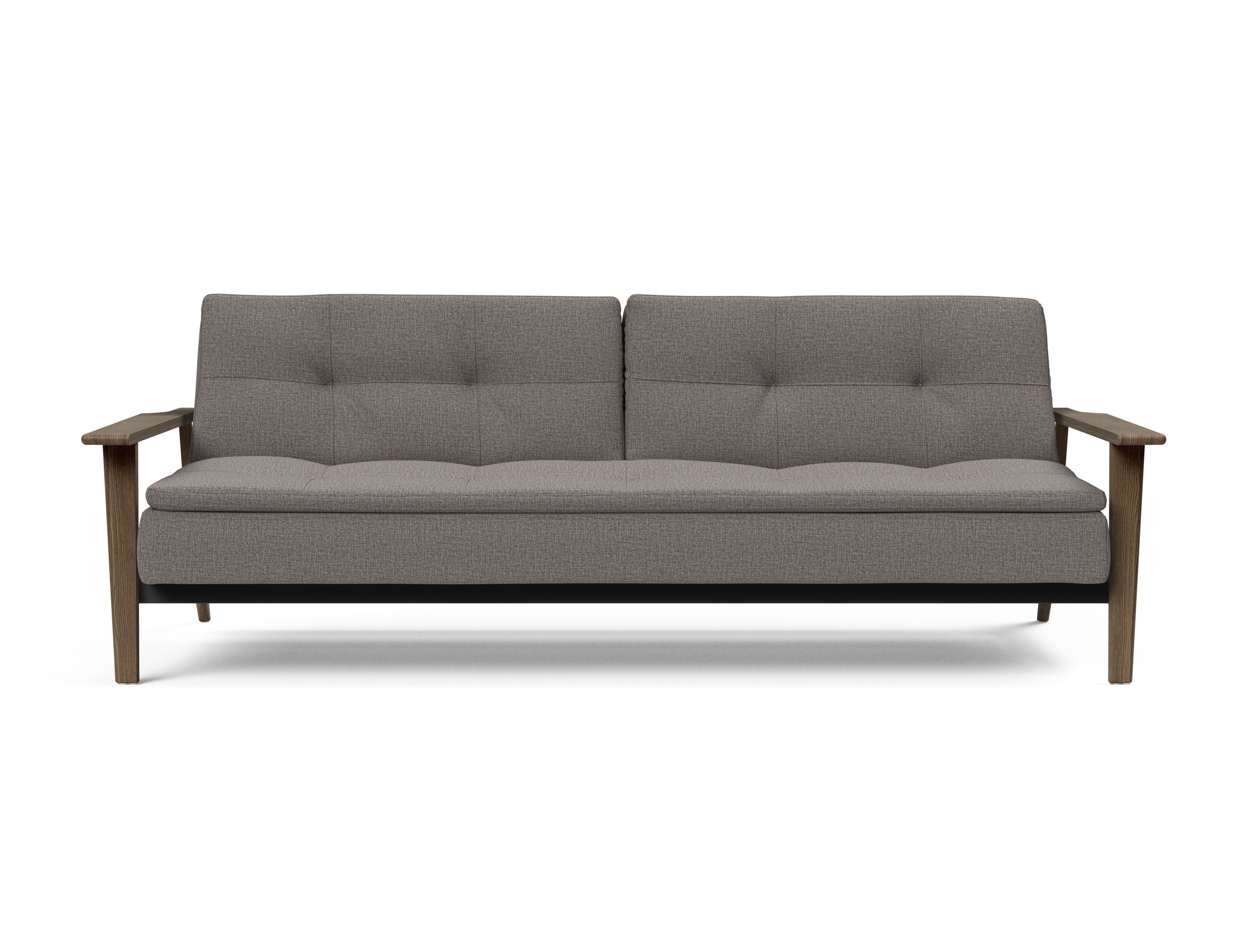 Dublexo Frej Fabric Sofa Bed w/Smoked Oak Arms & Legs