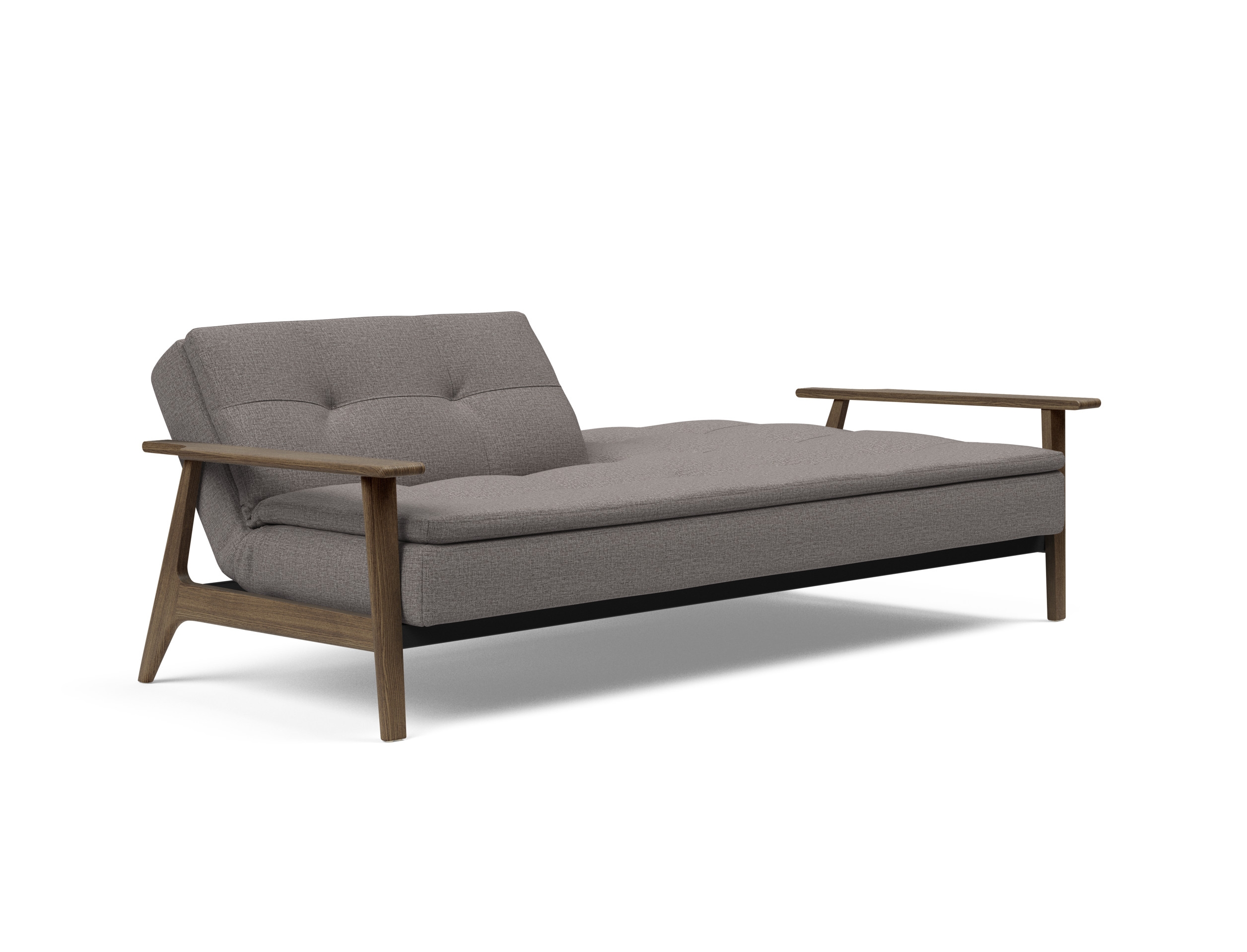 Dublexo Frej Fabric Sofa Bed w/Smoked Oak Arms & Legs