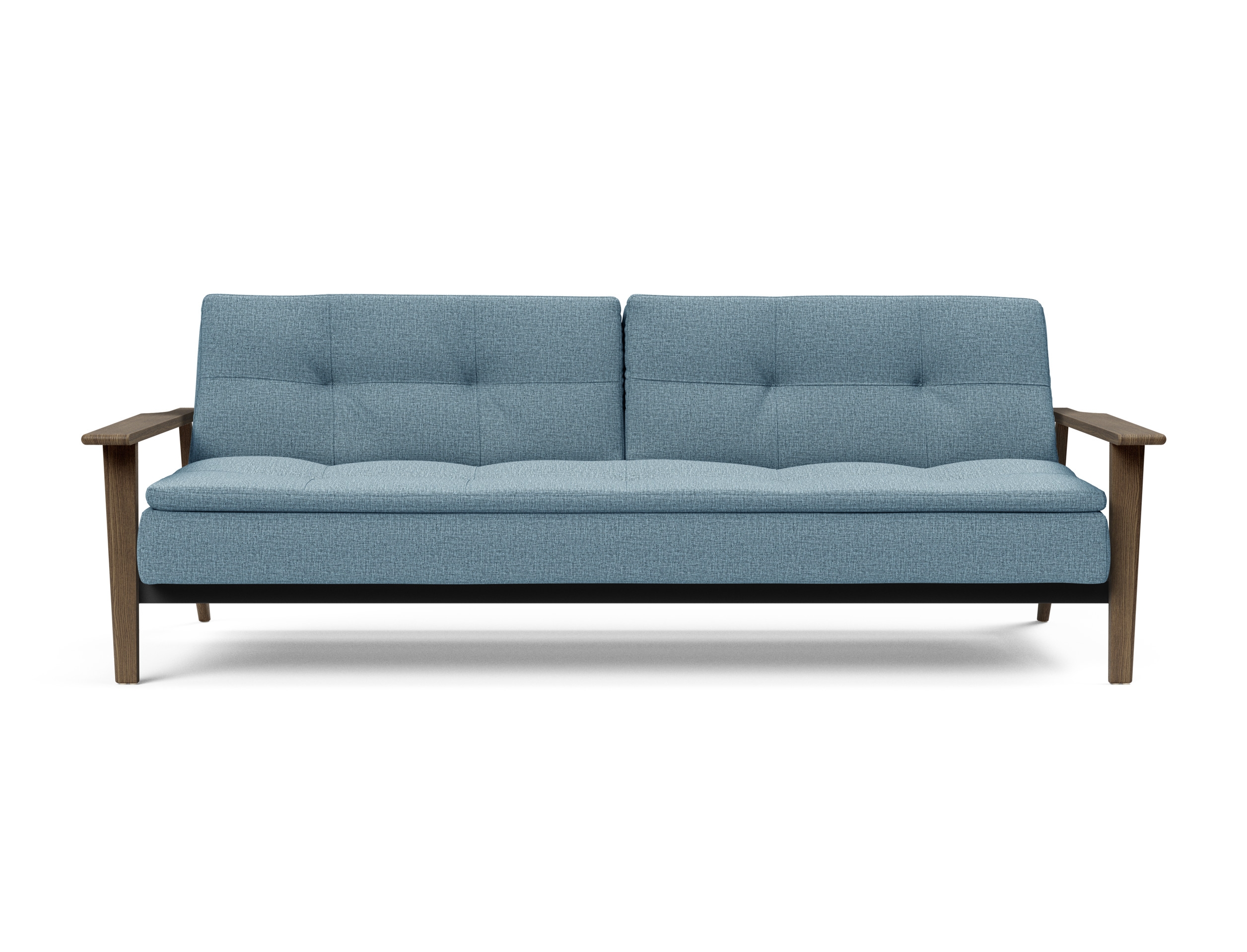 Dublexo Frej Fabric Sofa Bed w/Smoked Oak Arms & Legs