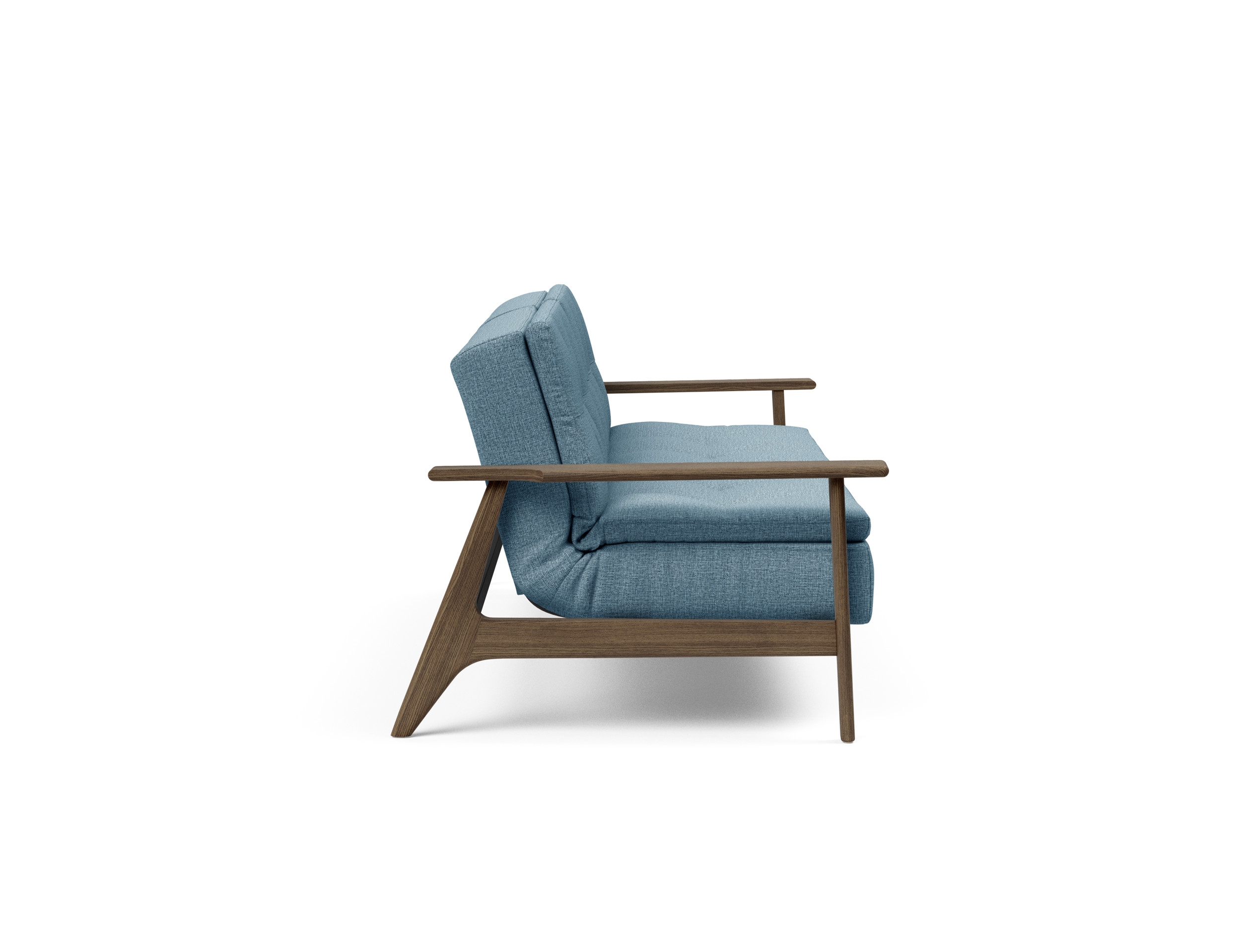 Dublexo Frej Fabric Sofa Bed w/Smoked Oak Arms & Legs