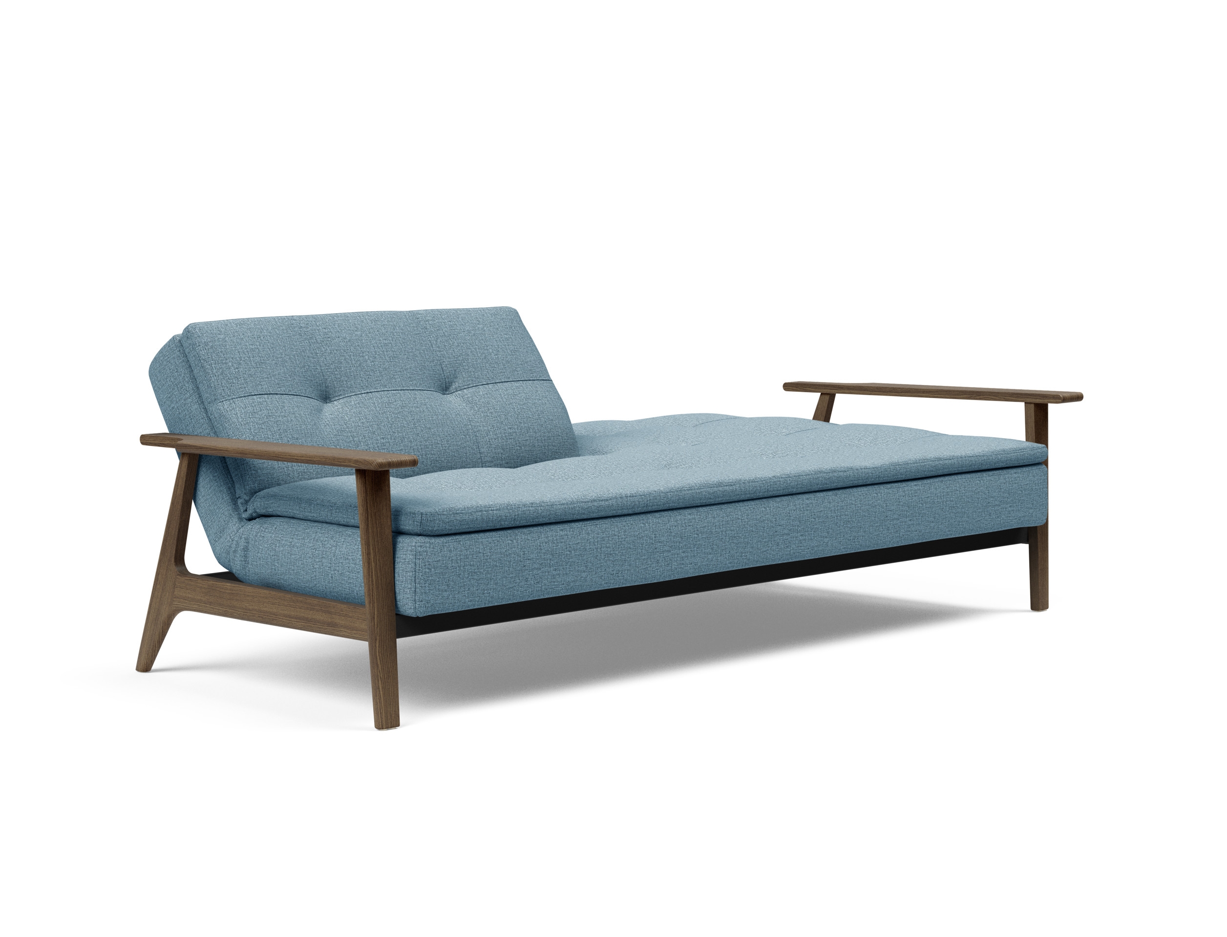 Dublexo Frej Fabric Sofa Bed w/Smoked Oak Arms & Legs