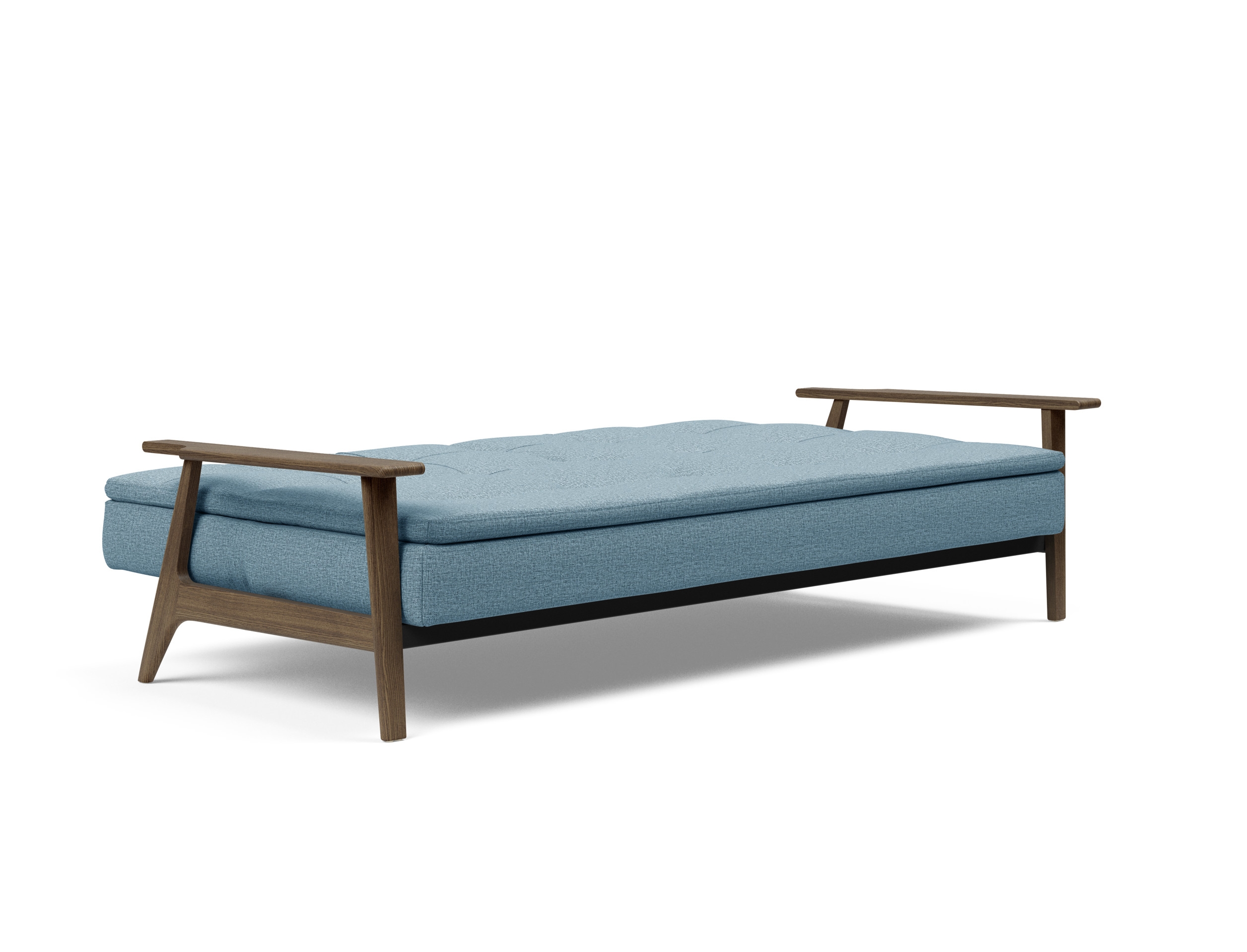 Dublexo Frej Fabric Sofa Bed w/Smoked Oak Arms & Legs