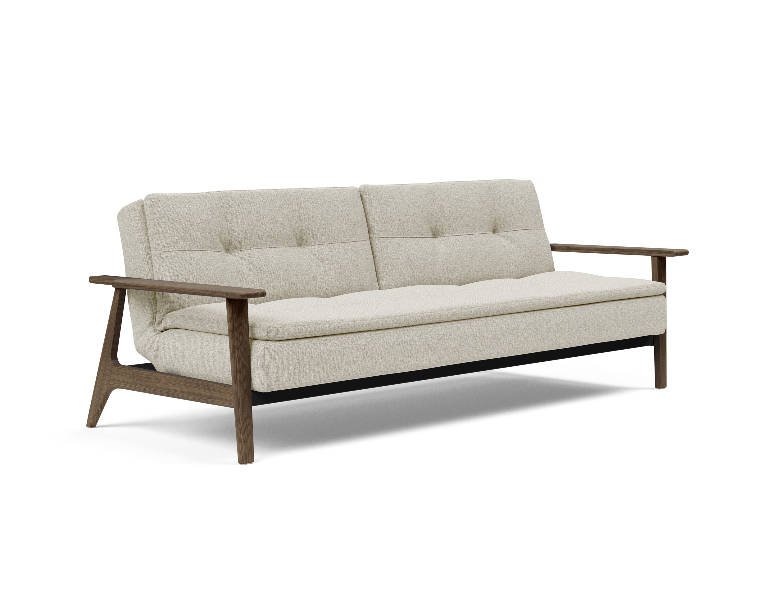 Dublexo Frej Fabric Sofa Bed w/Smoked Oak Arms & Legs