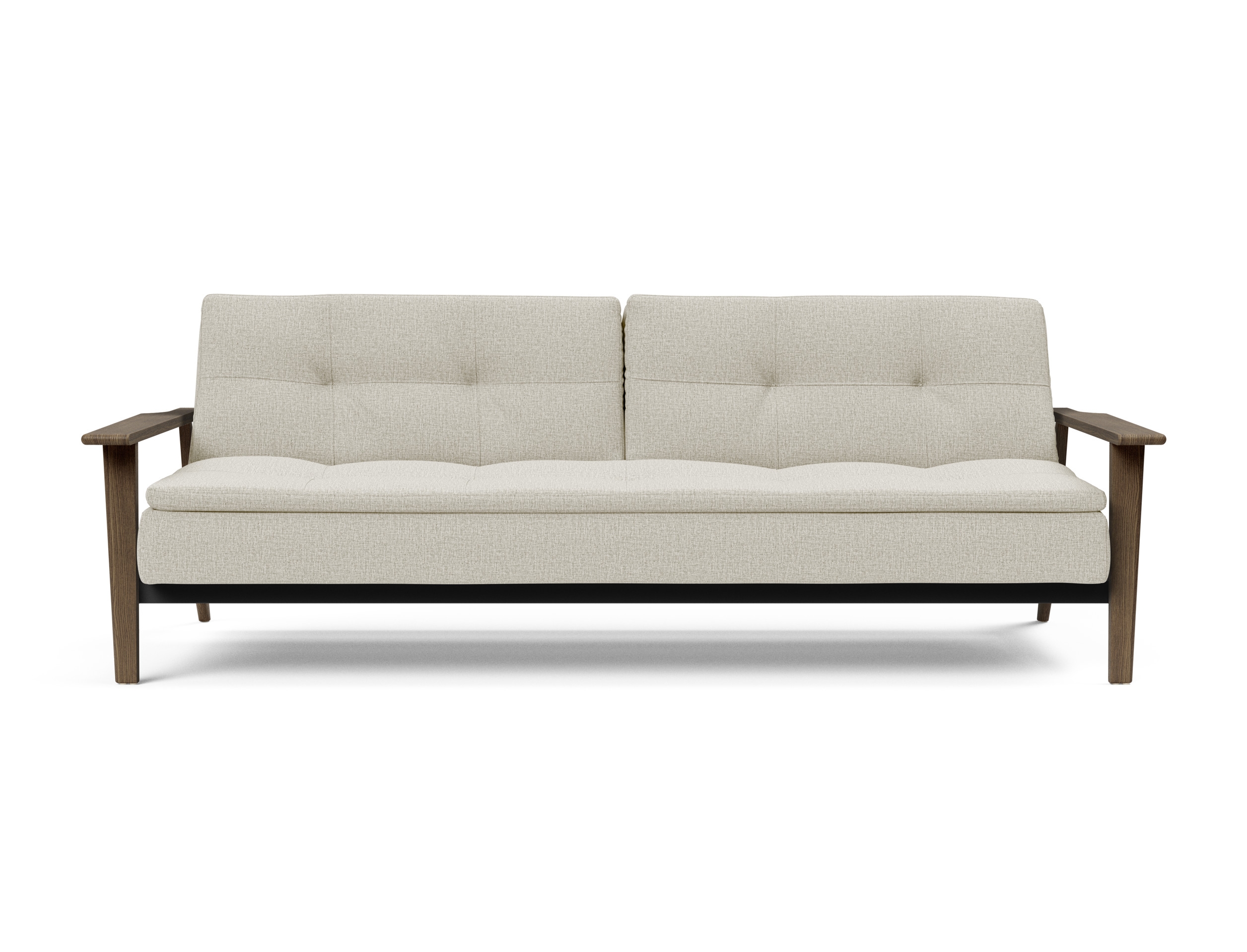 Dublexo Frej Fabric Sofa Bed w/Smoked Oak Arms & Legs