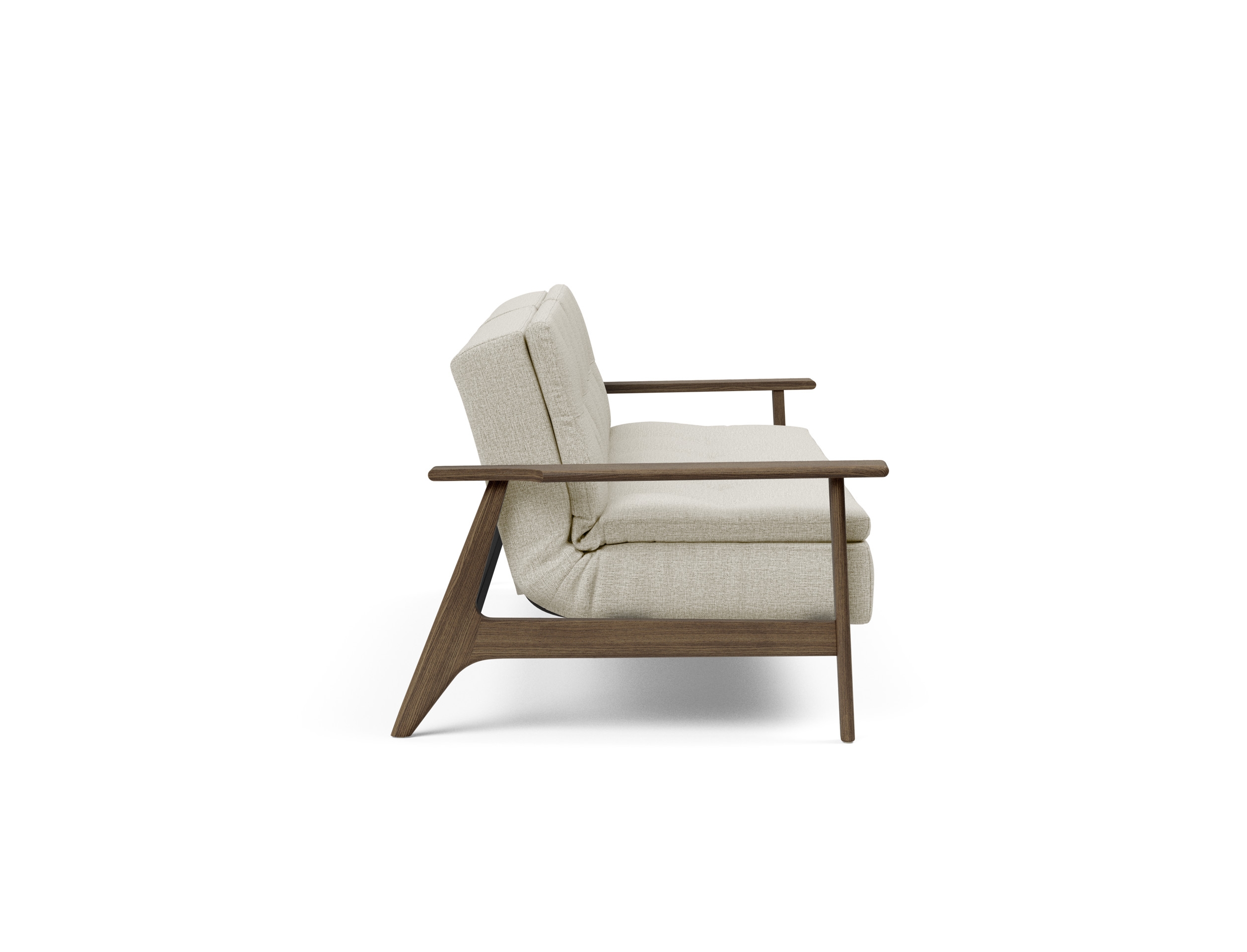 Dublexo Frej Fabric Sofa Bed w/Smoked Oak Arms & Legs