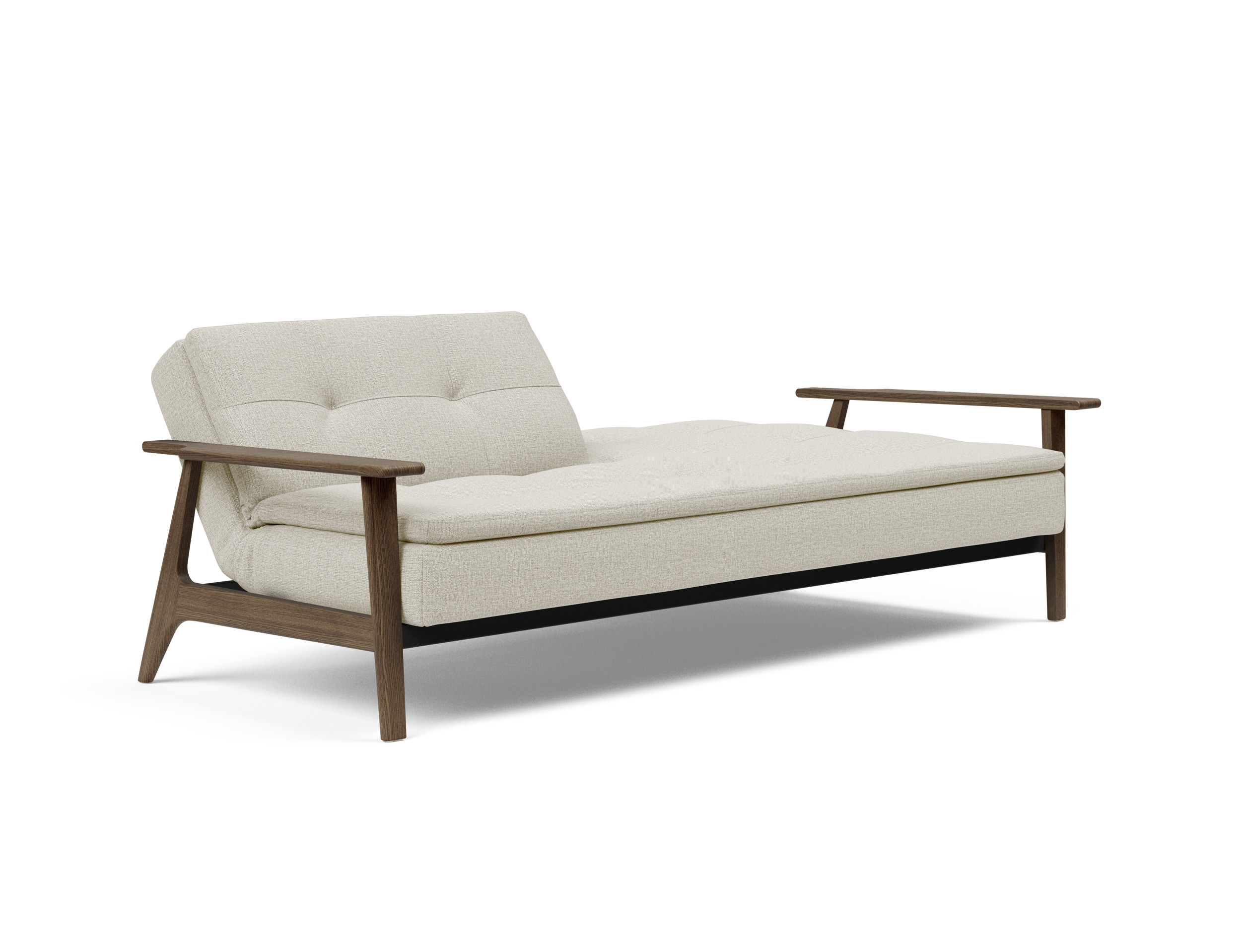 Dublexo Frej Fabric Sofa Bed w/Smoked Oak Arms & Legs