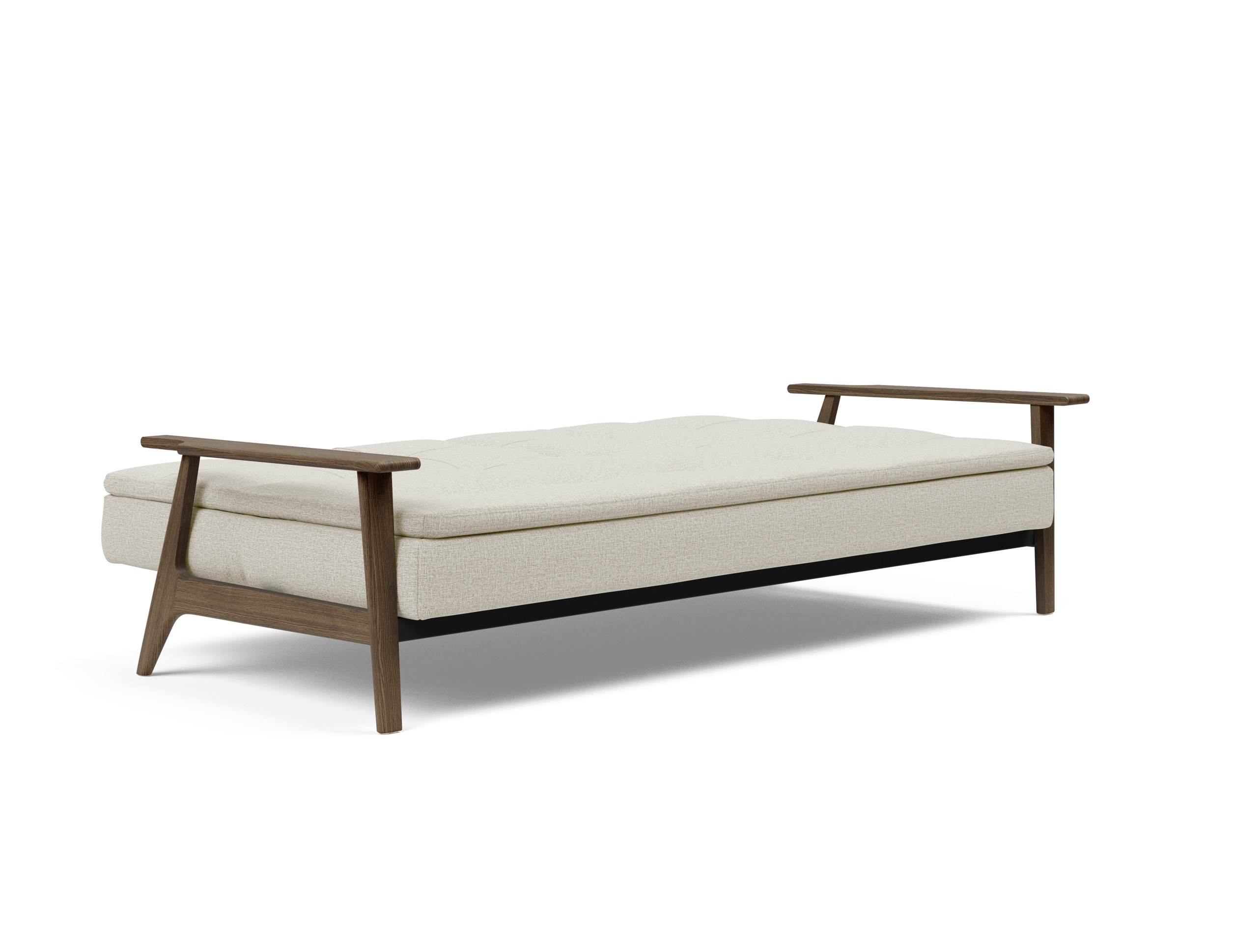 Dublexo Frej Fabric Sofa Bed w/Smoked Oak Arms & Legs