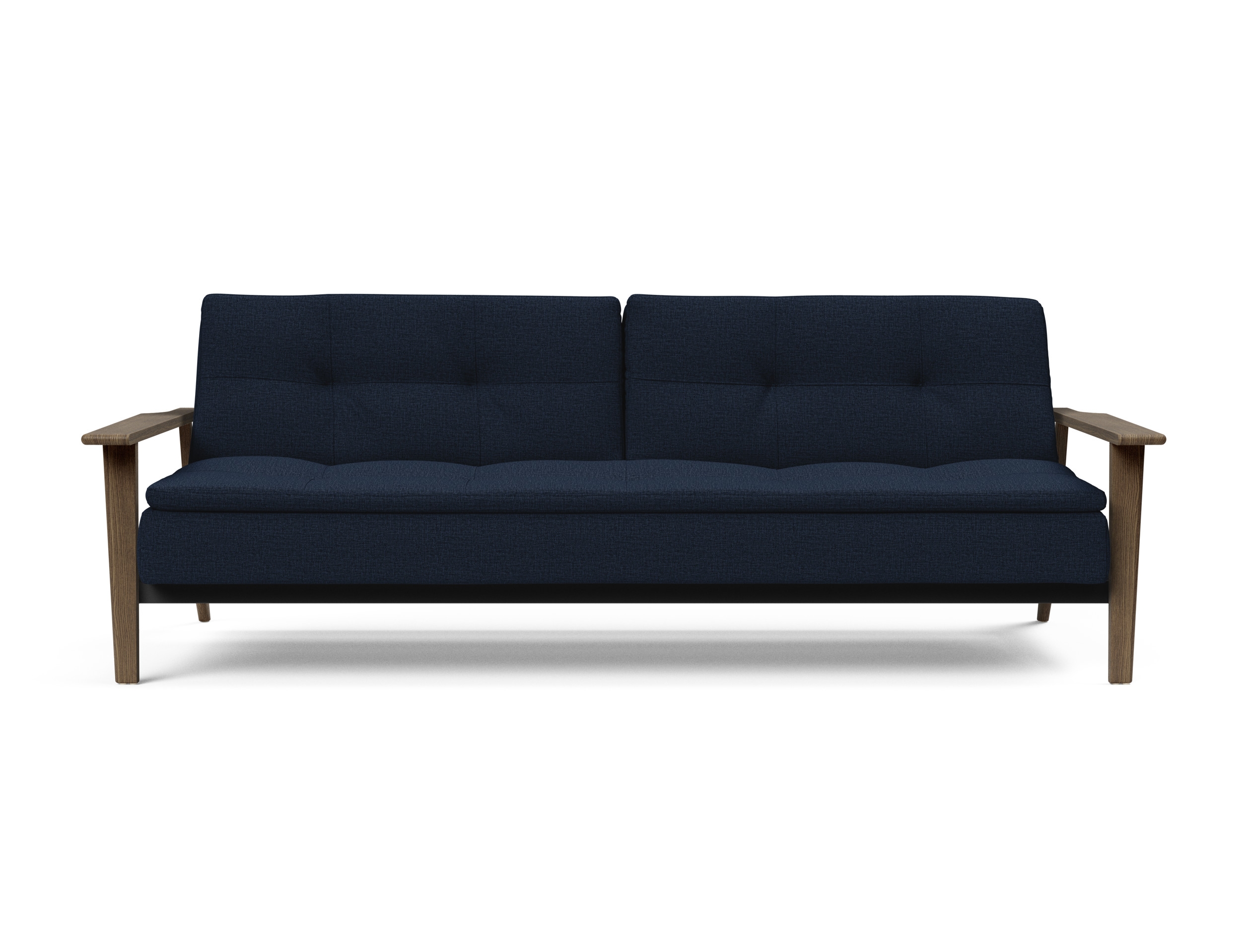 Dublexo Frej Fabric Sofa Bed w/Smoked Oak Arms & Legs