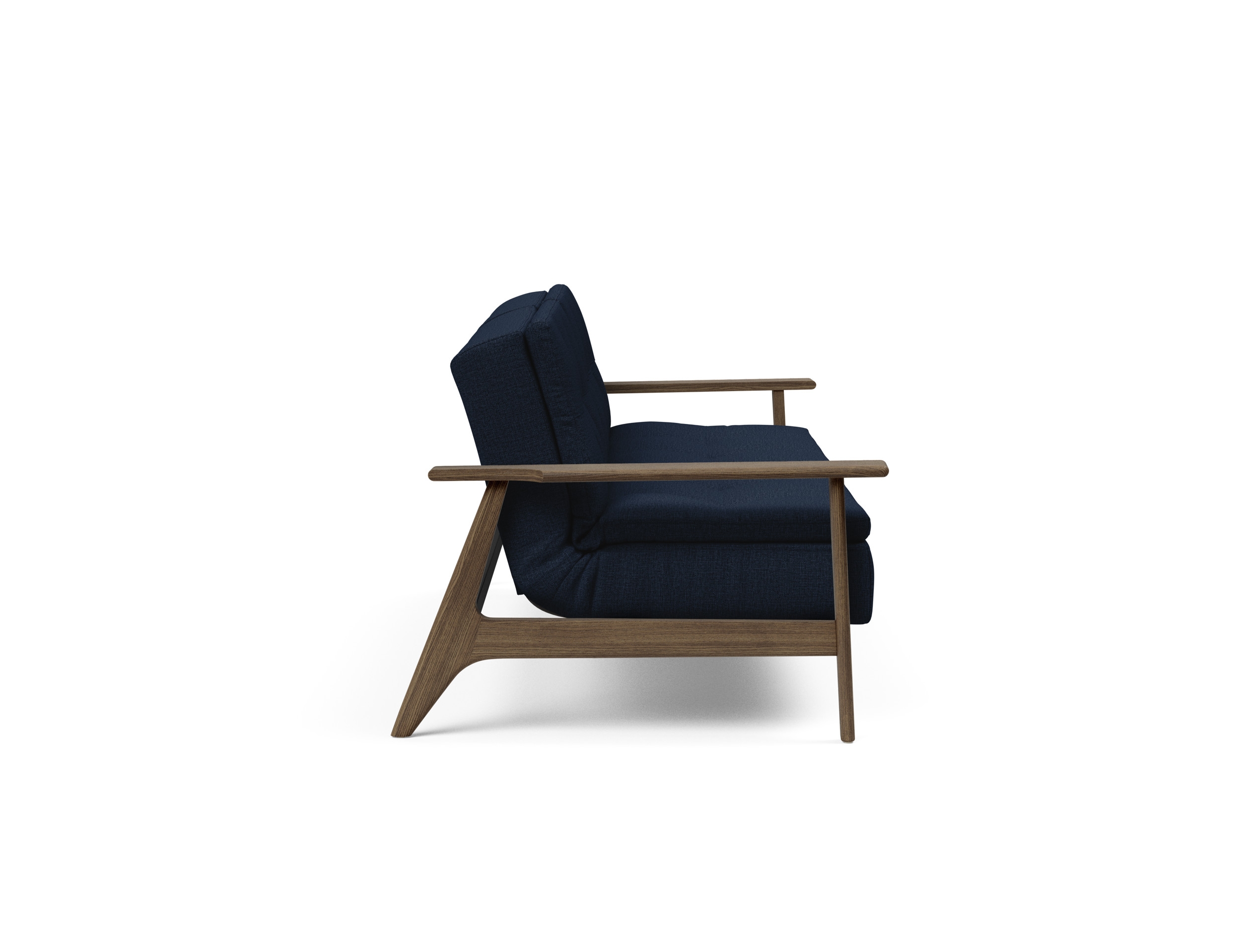 Dublexo Frej Fabric Sofa Bed w/Smoked Oak Arms & Legs