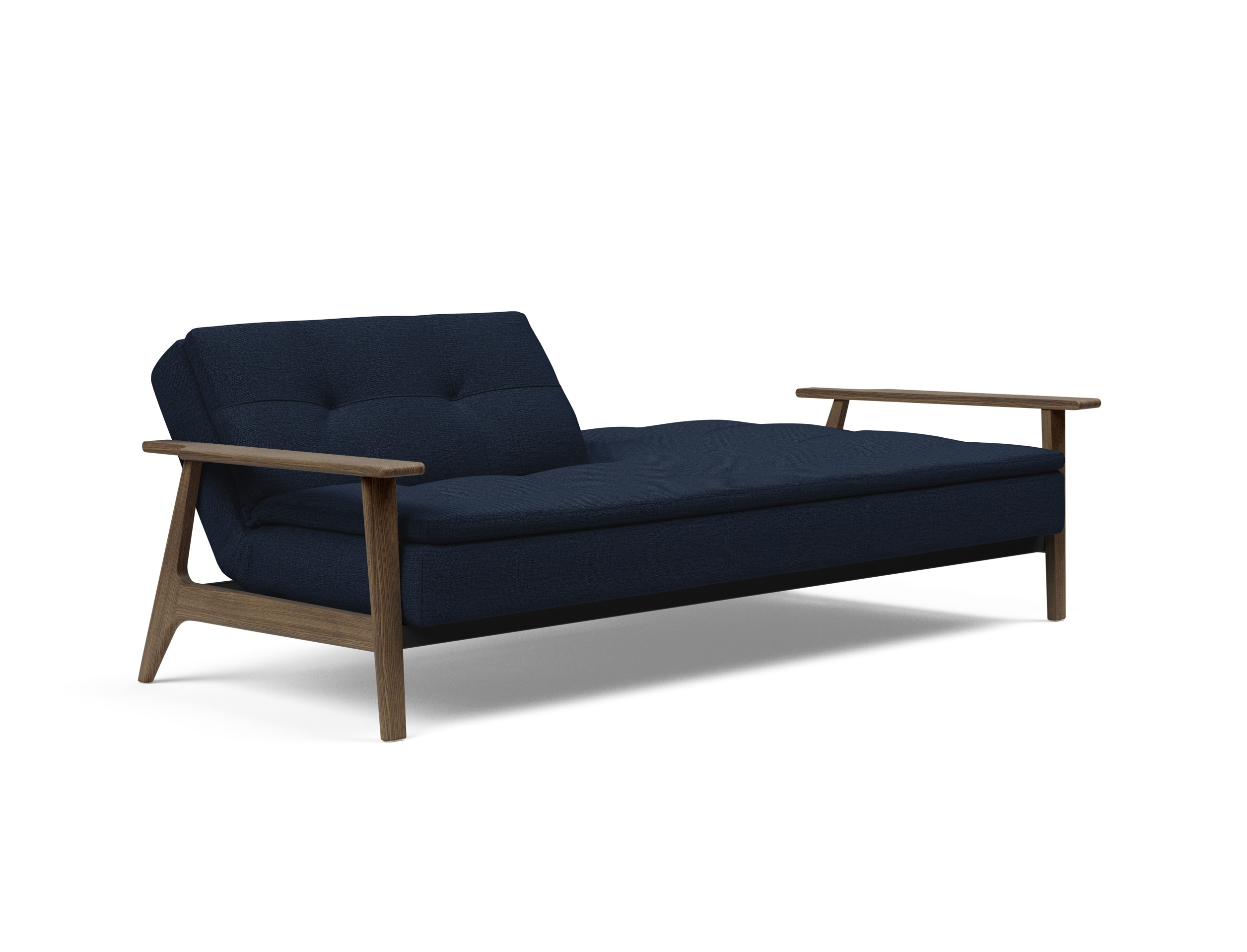 Dublexo Frej Fabric Sofa Bed w/Smoked Oak Arms & Legs