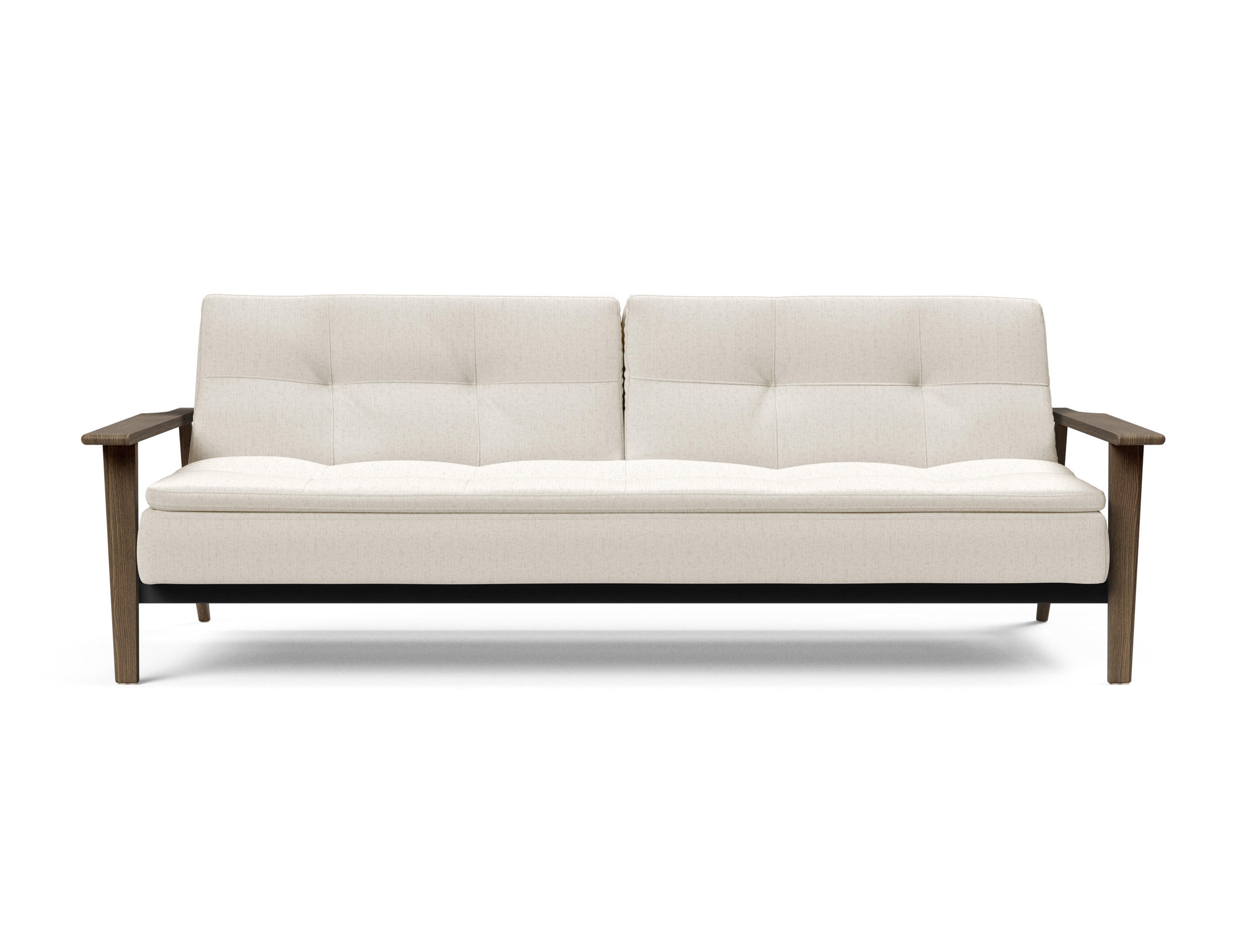 Dublexo Frej Fabric Sofa Bed w/Smoked Oak Arms & Legs