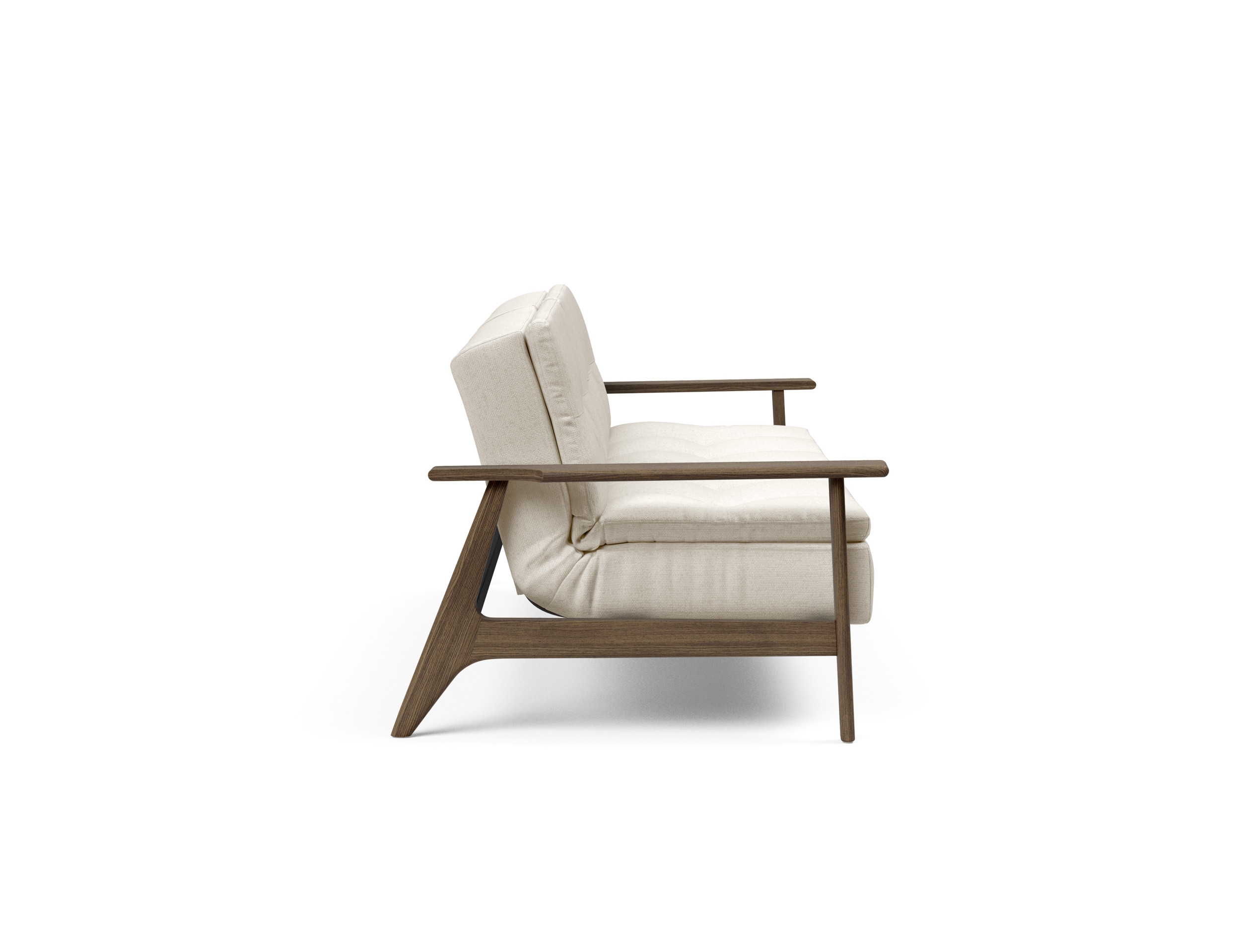 Dublexo Frej Fabric Sofa Bed w/Smoked Oak Arms & Legs