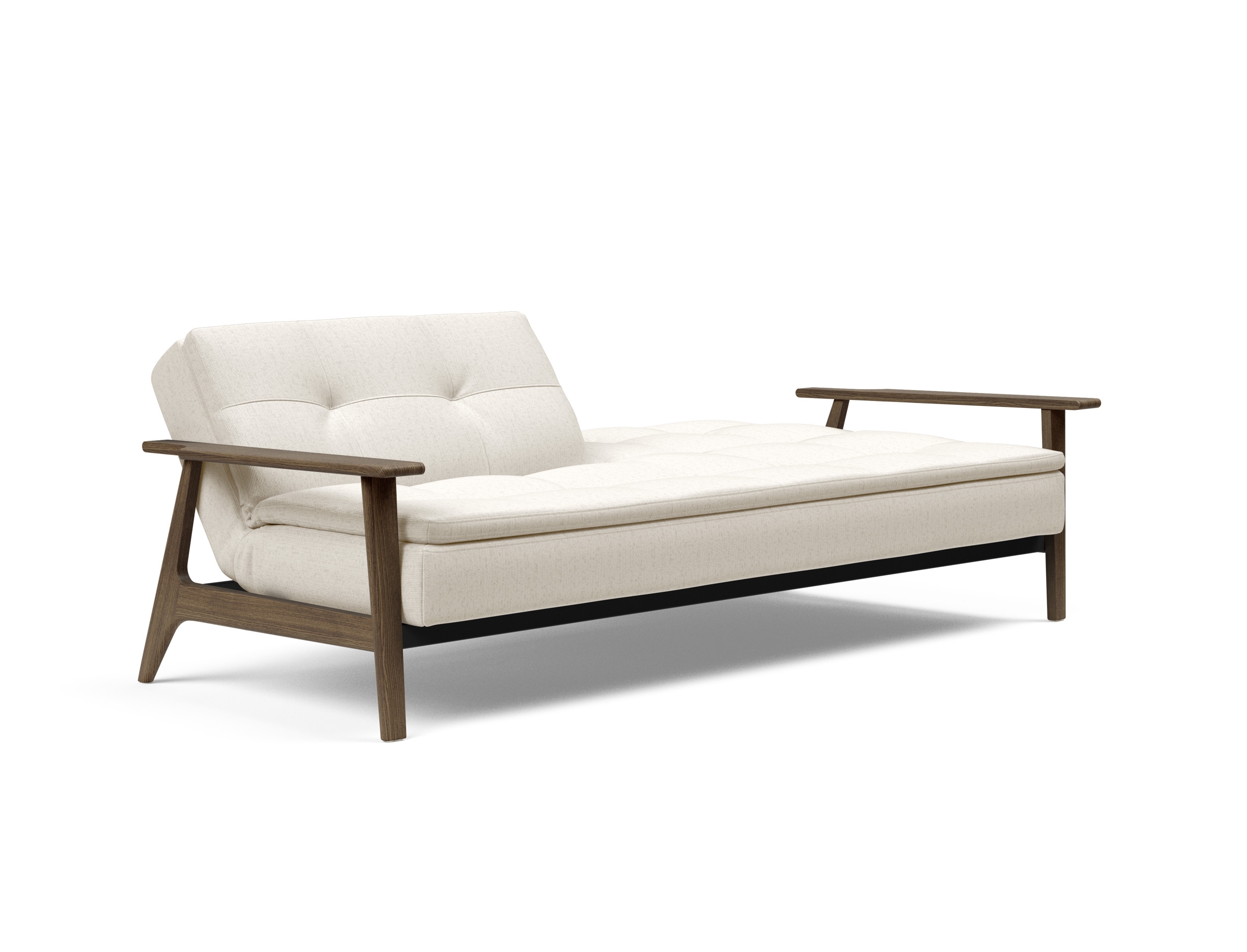 Dublexo Frej Fabric Sofa Bed w/Smoked Oak Arms & Legs