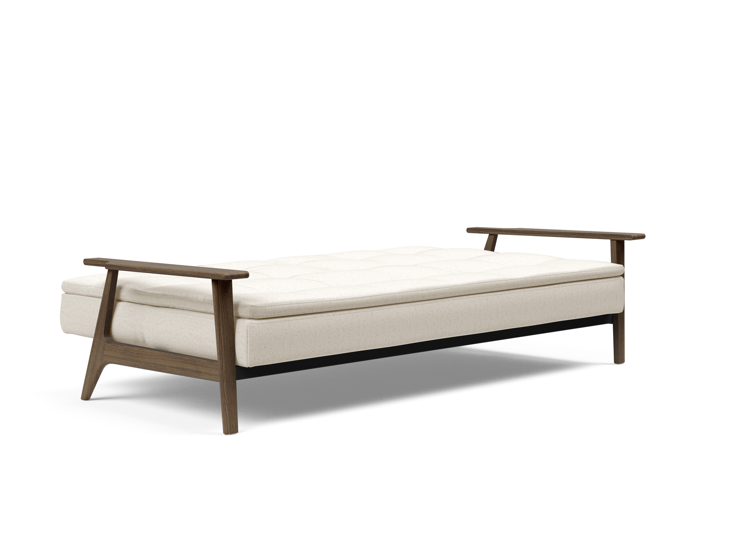Dublexo Frej Fabric Sofa Bed w/Smoked Oak Arms & Legs
