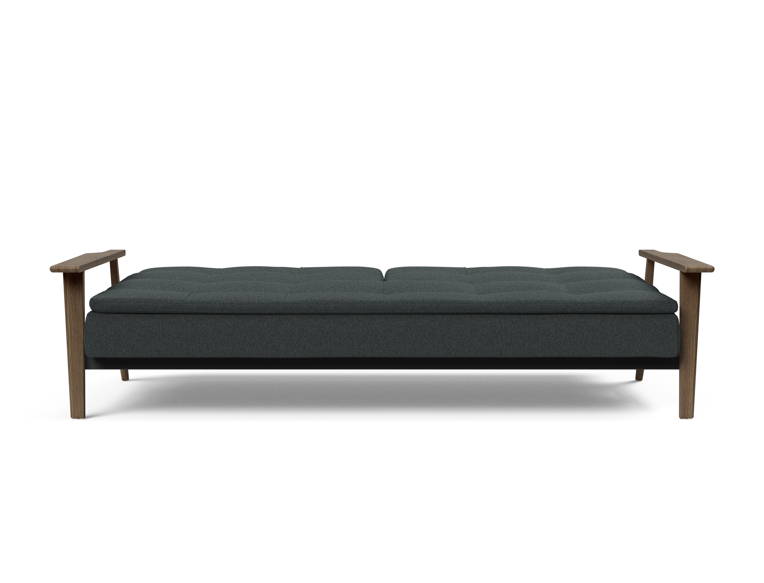 Dublexo Frej Fabric Sofa Bed w/Smoked Oak Arms & Legs