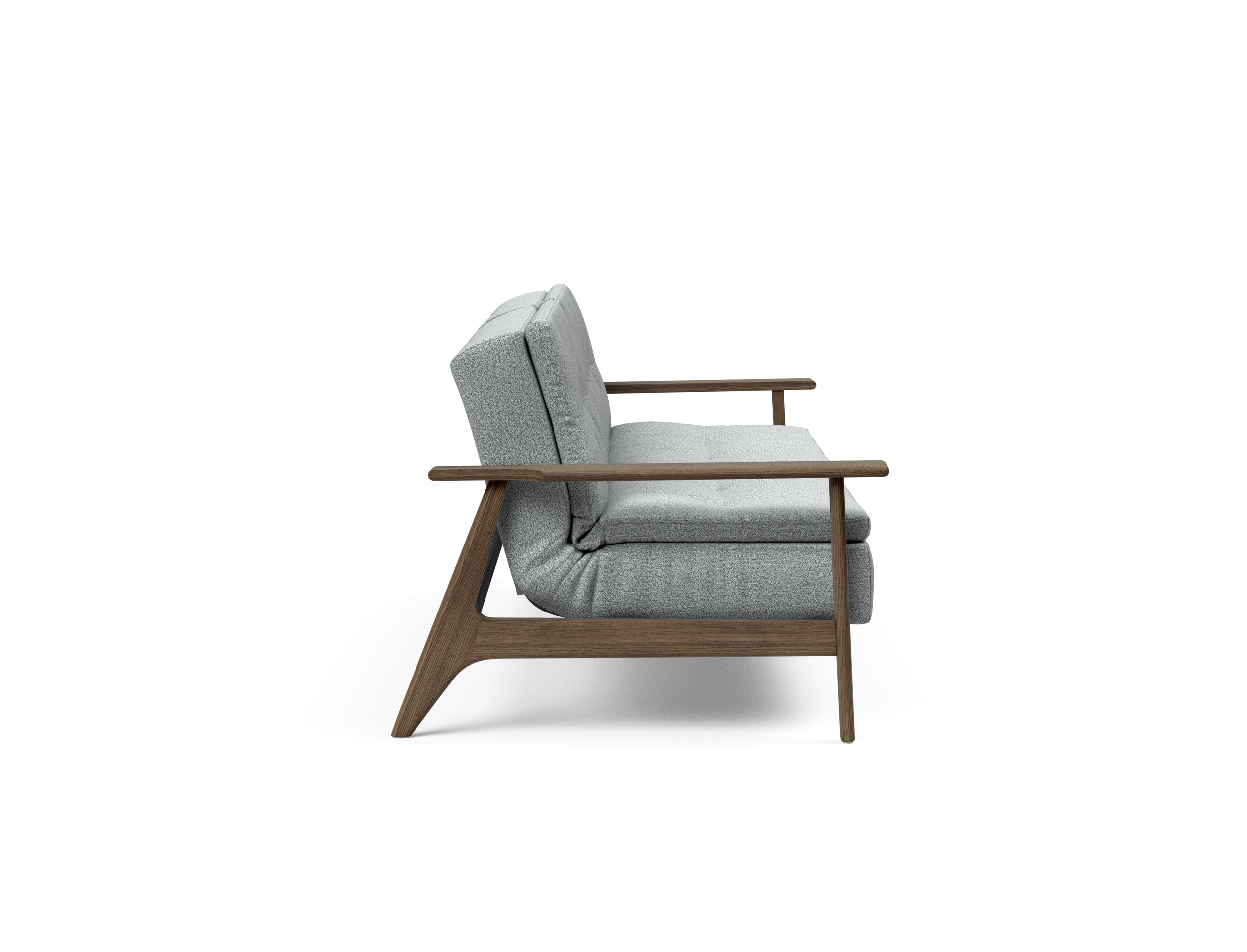 Dublexo Frej Fabric Sofa Bed w/Smoked Oak Arms & Legs