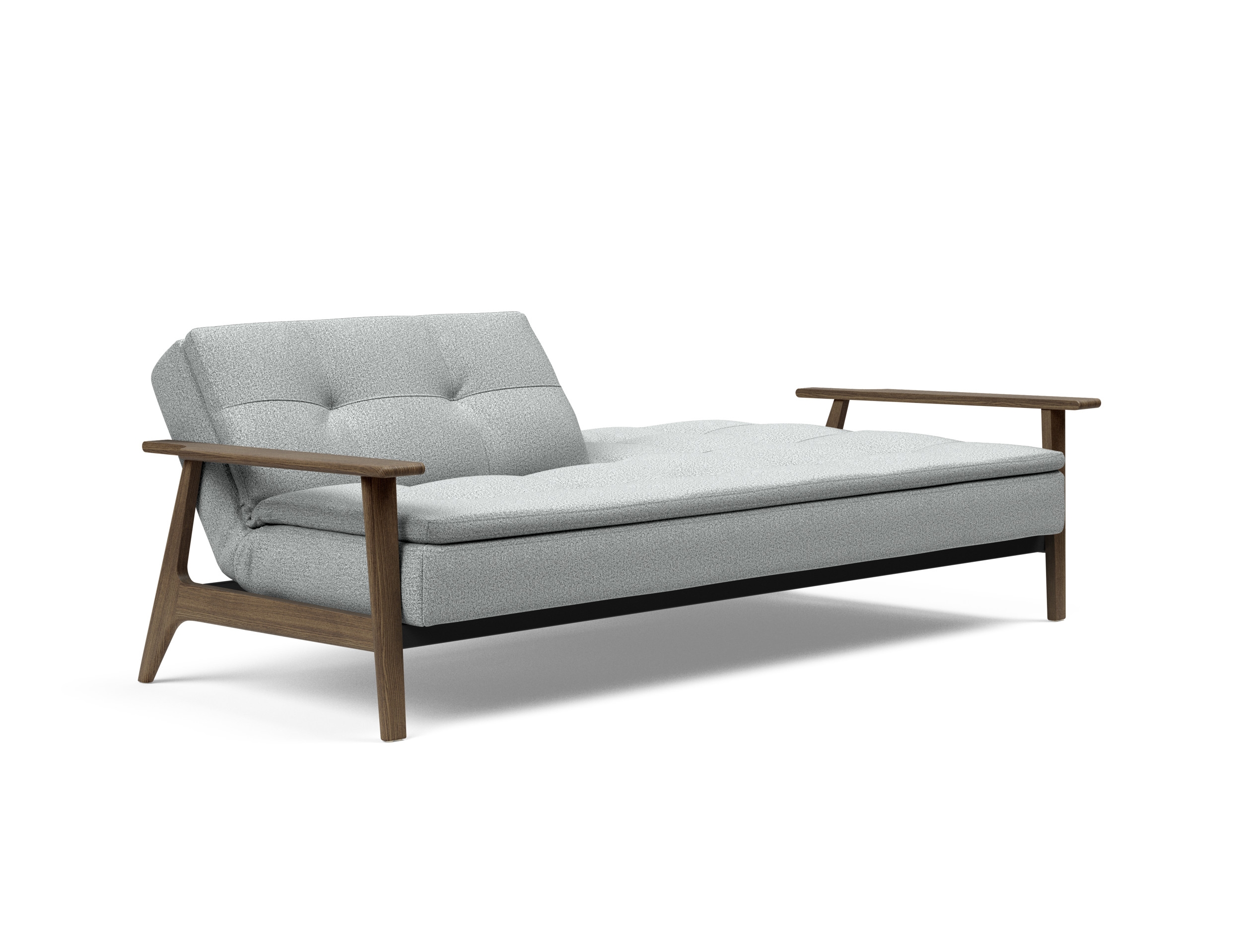 Dublexo Frej Fabric Sofa Bed w/Smoked Oak Arms & Legs