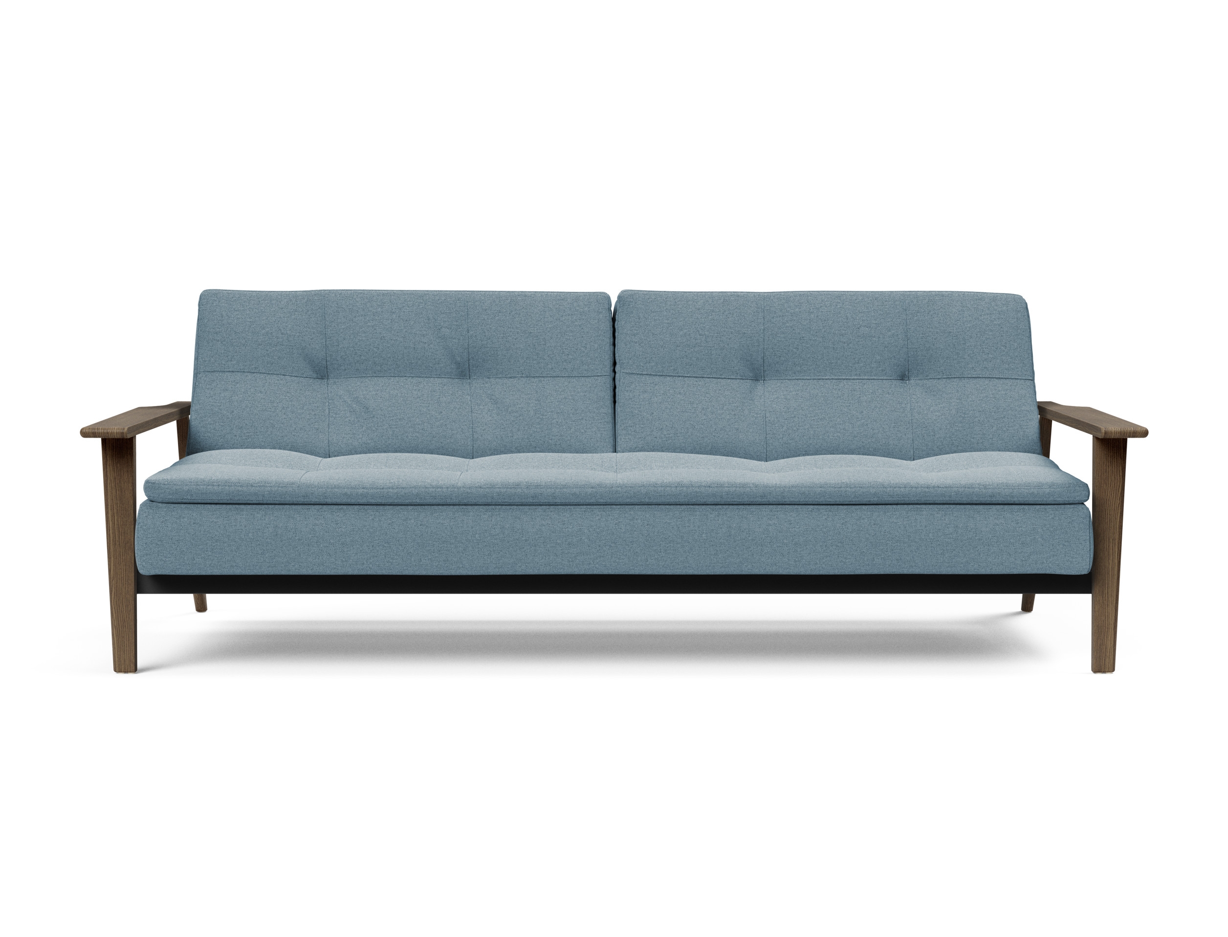 Dublexo Frej Fabric Sofa Bed w/Smoked Oak Arms & Legs