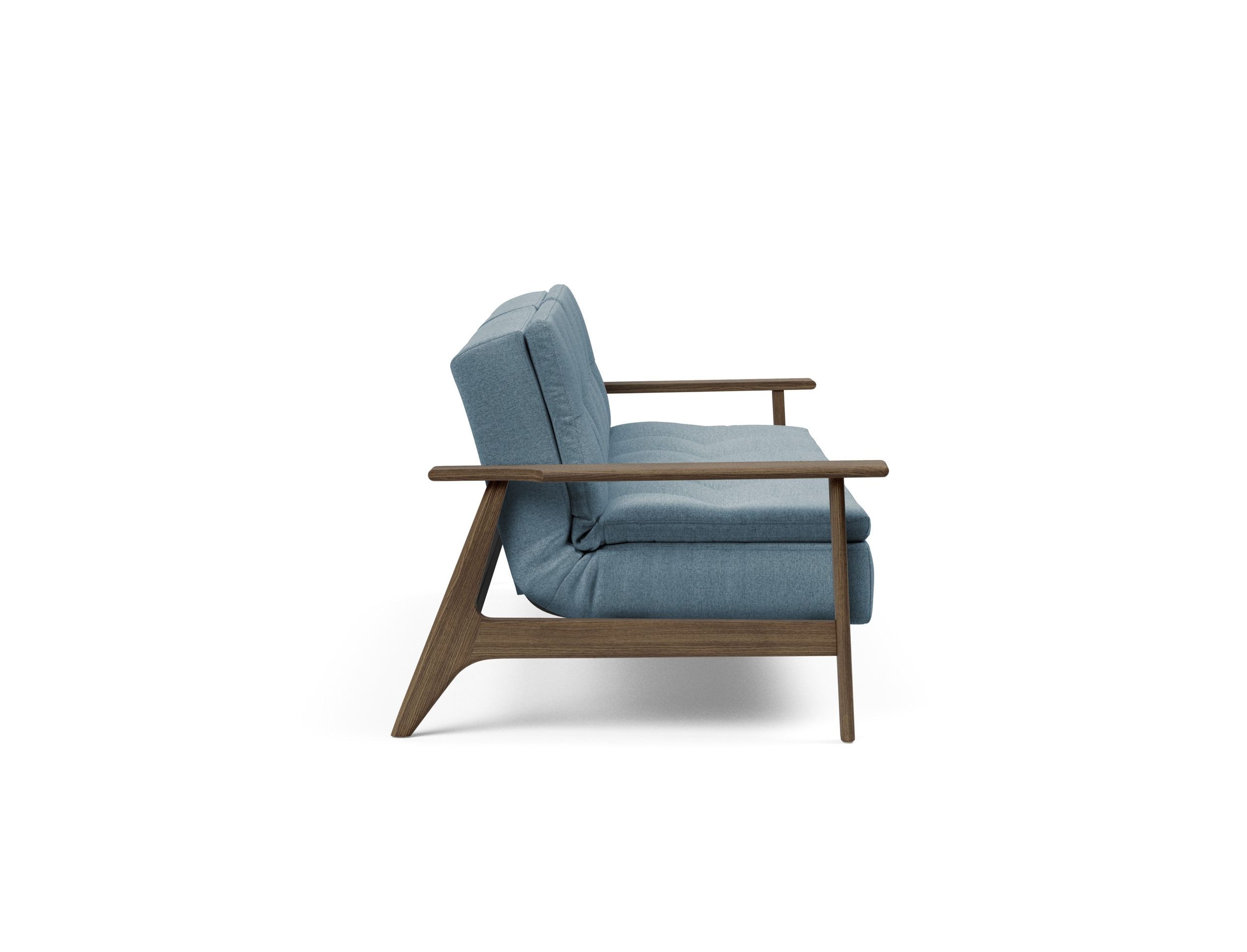 Dublexo Frej Fabric Sofa Bed w/Smoked Oak Arms & Legs