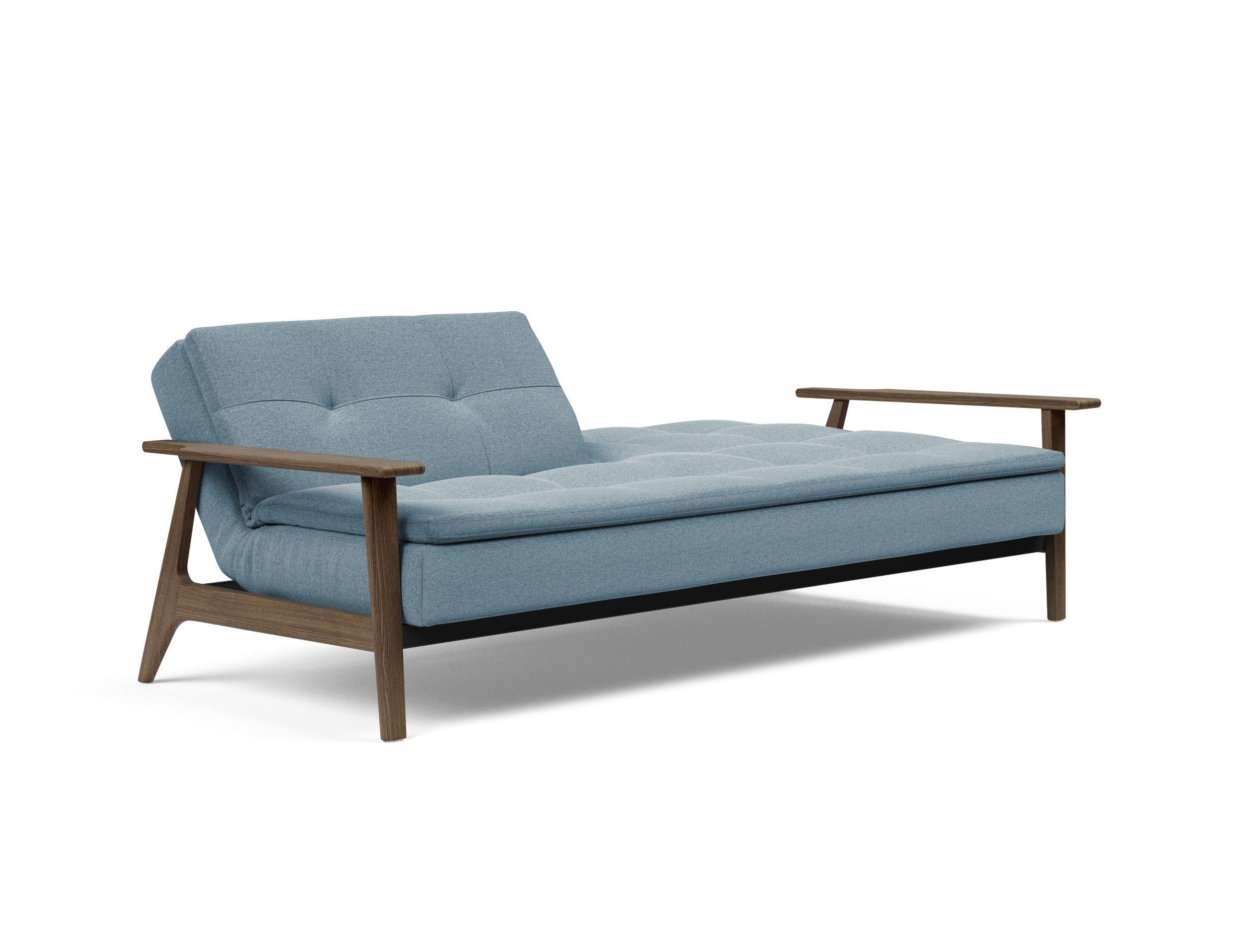 Dublexo Frej Fabric Sofa Bed w/Smoked Oak Arms & Legs