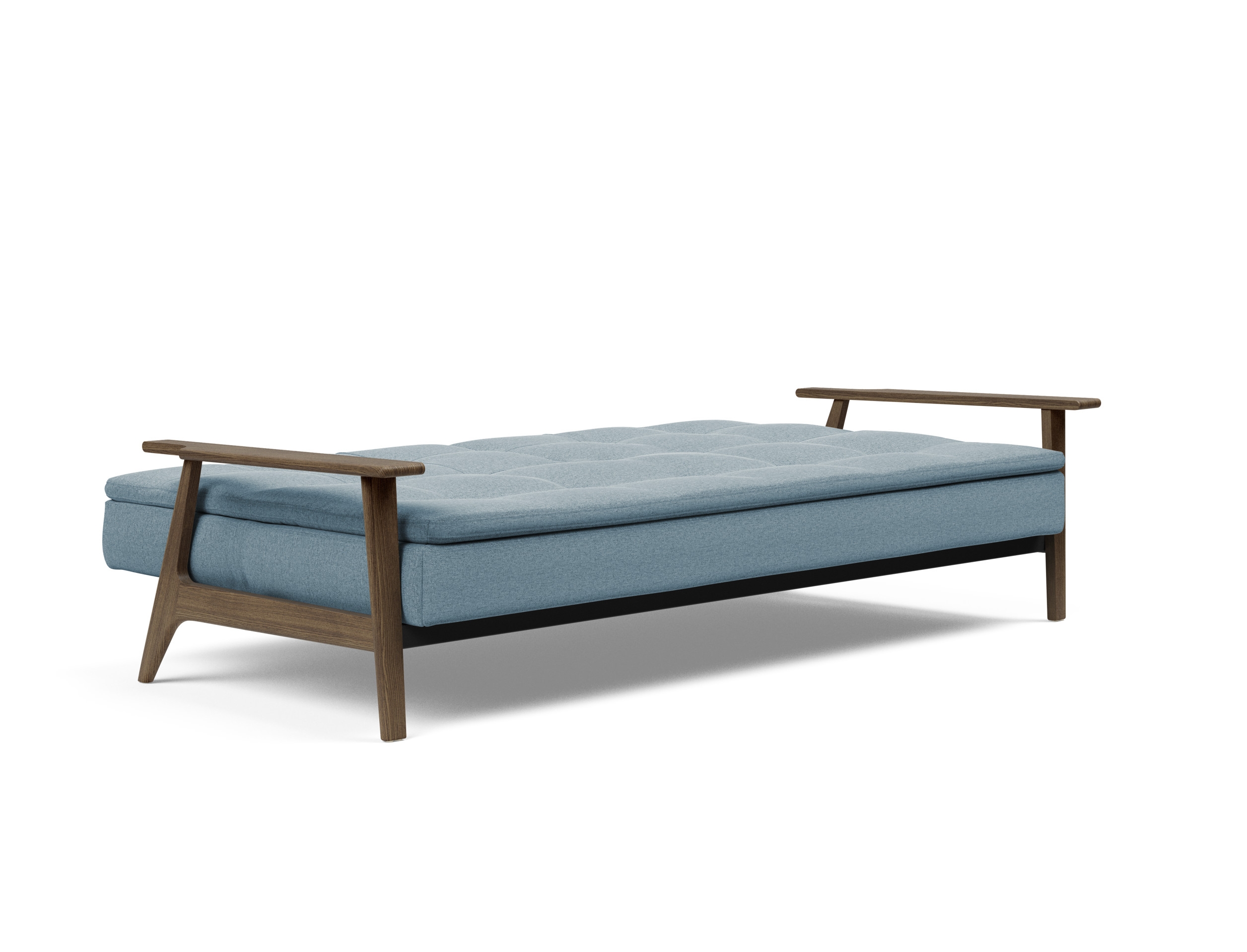 Dublexo Frej Fabric Sofa Bed w/Smoked Oak Arms & Legs