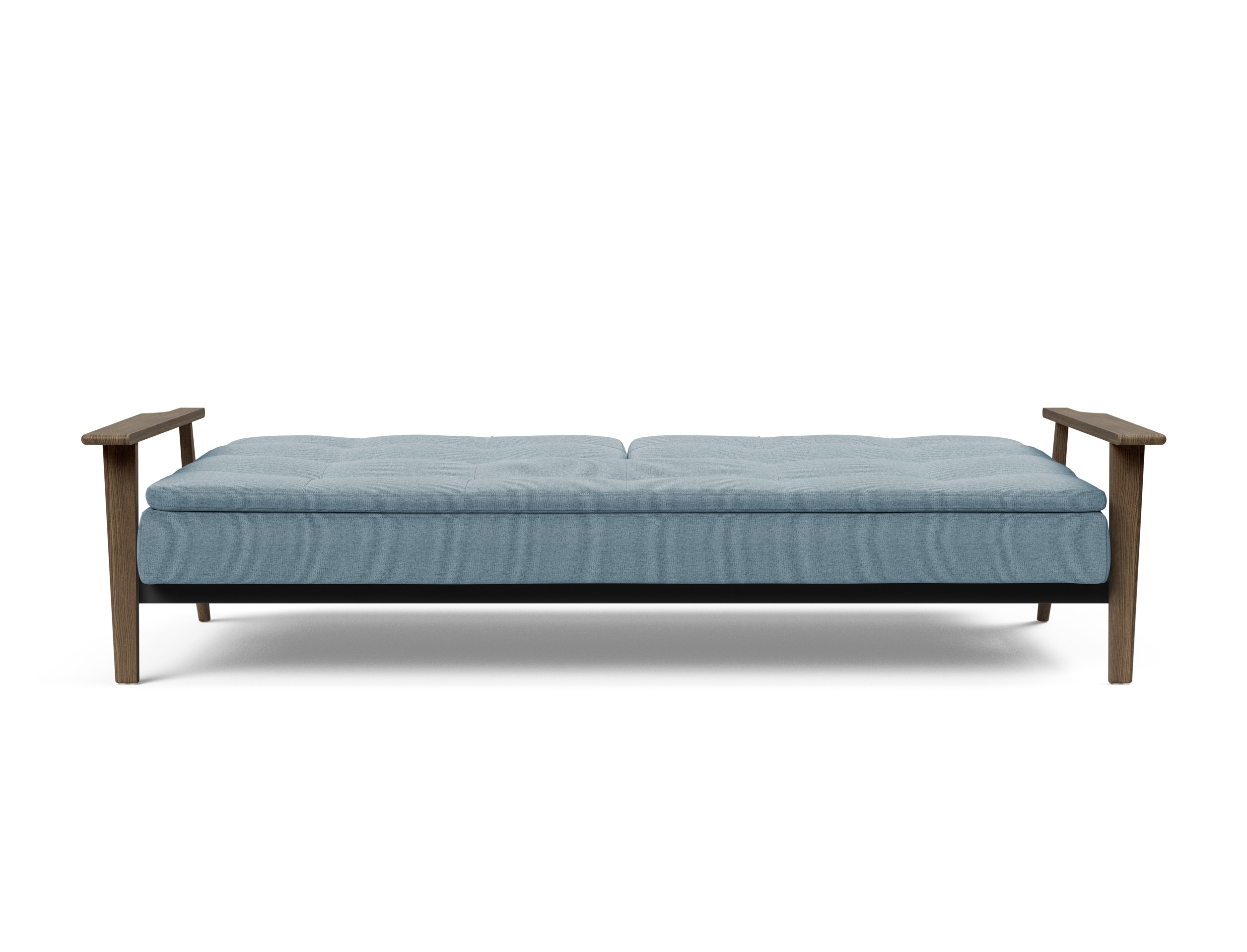 Dublexo Frej Fabric Sofa Bed w/Smoked Oak Arms & Legs