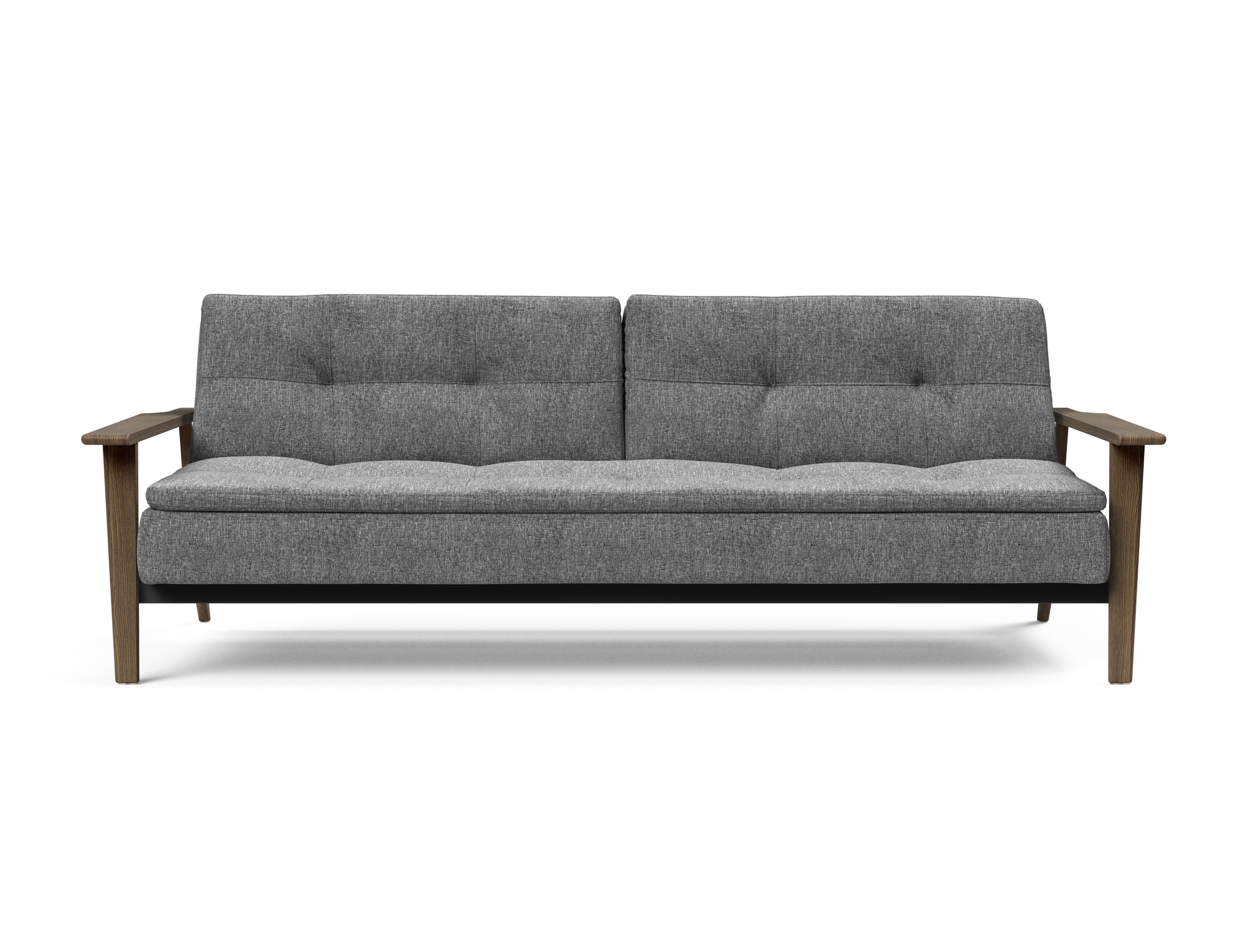 Dublexo Frej Fabric Sofa Bed w/Smoked Oak Arms & Legs