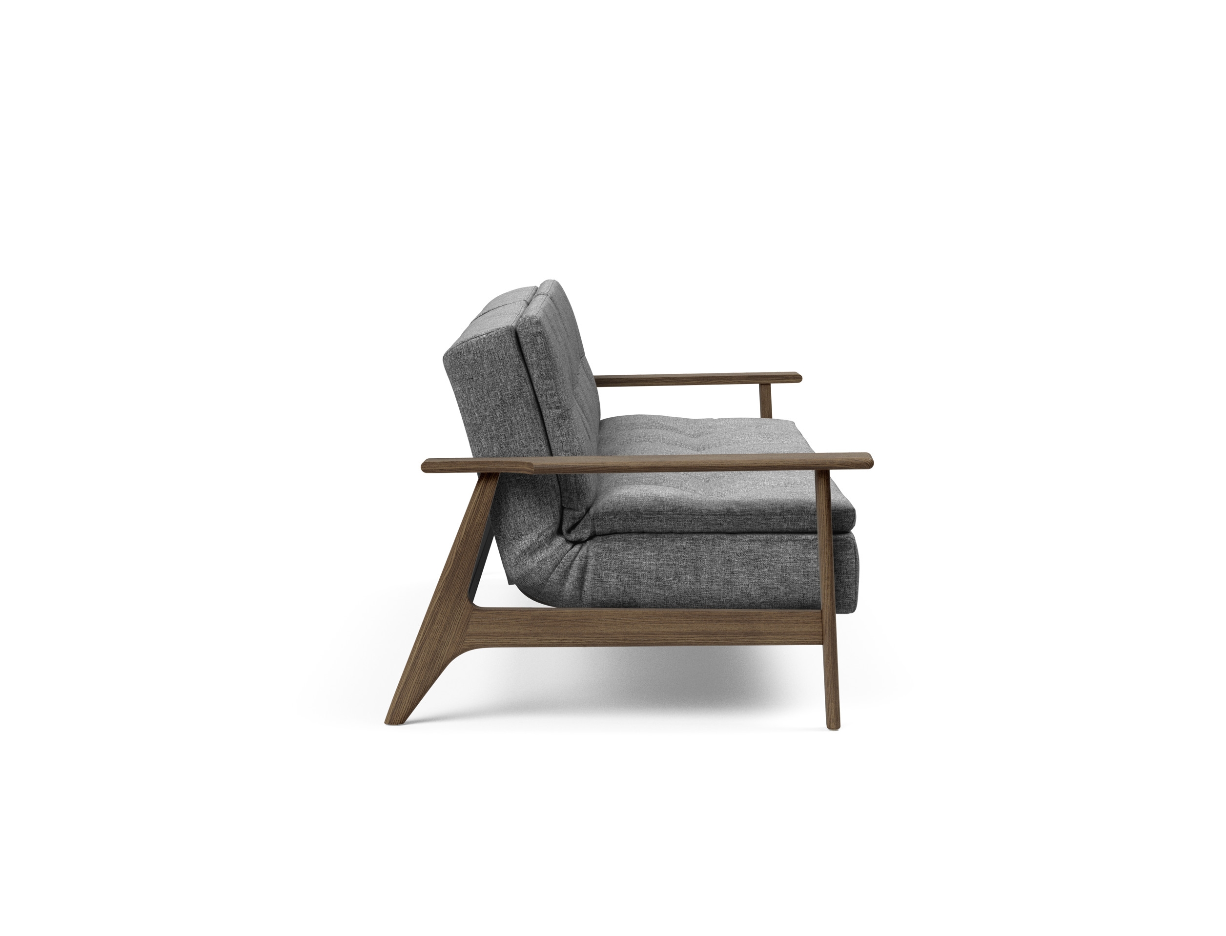 Dublexo Frej Fabric Sofa Bed w/Smoked Oak Arms & Legs