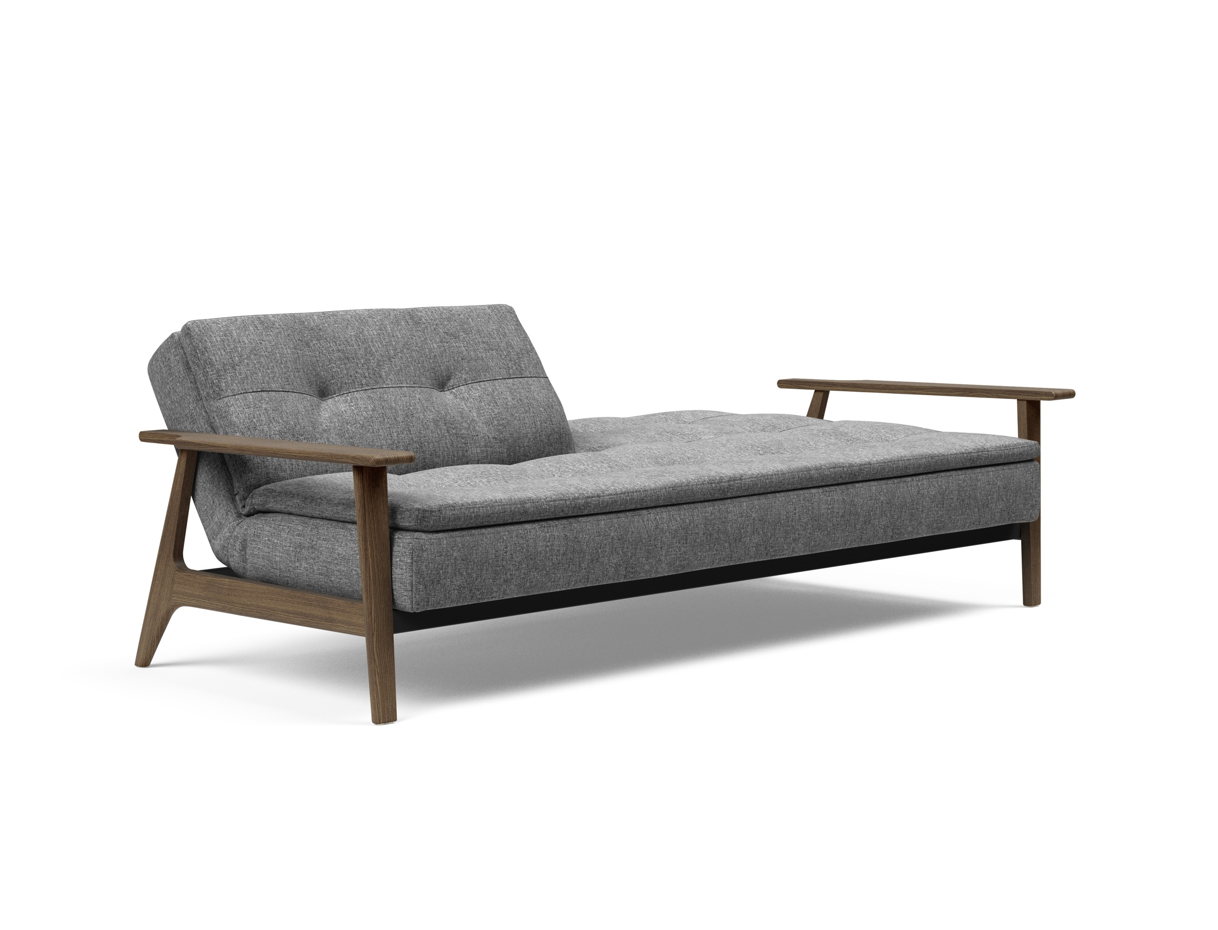 Dublexo Frej Fabric Sofa Bed w/Smoked Oak Arms & Legs