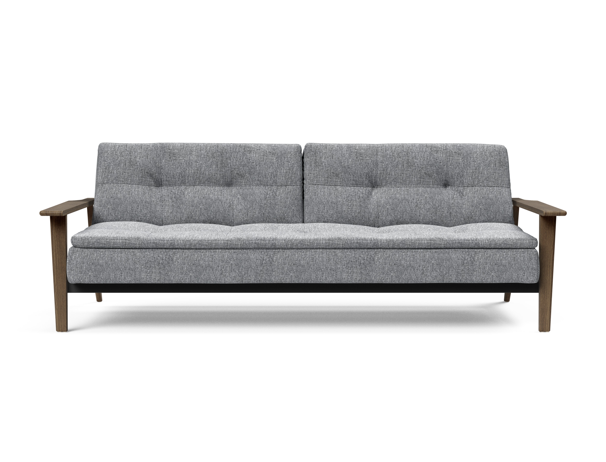Dublexo Frej Fabric Sofa Bed w/Smoked Oak Arms & Legs