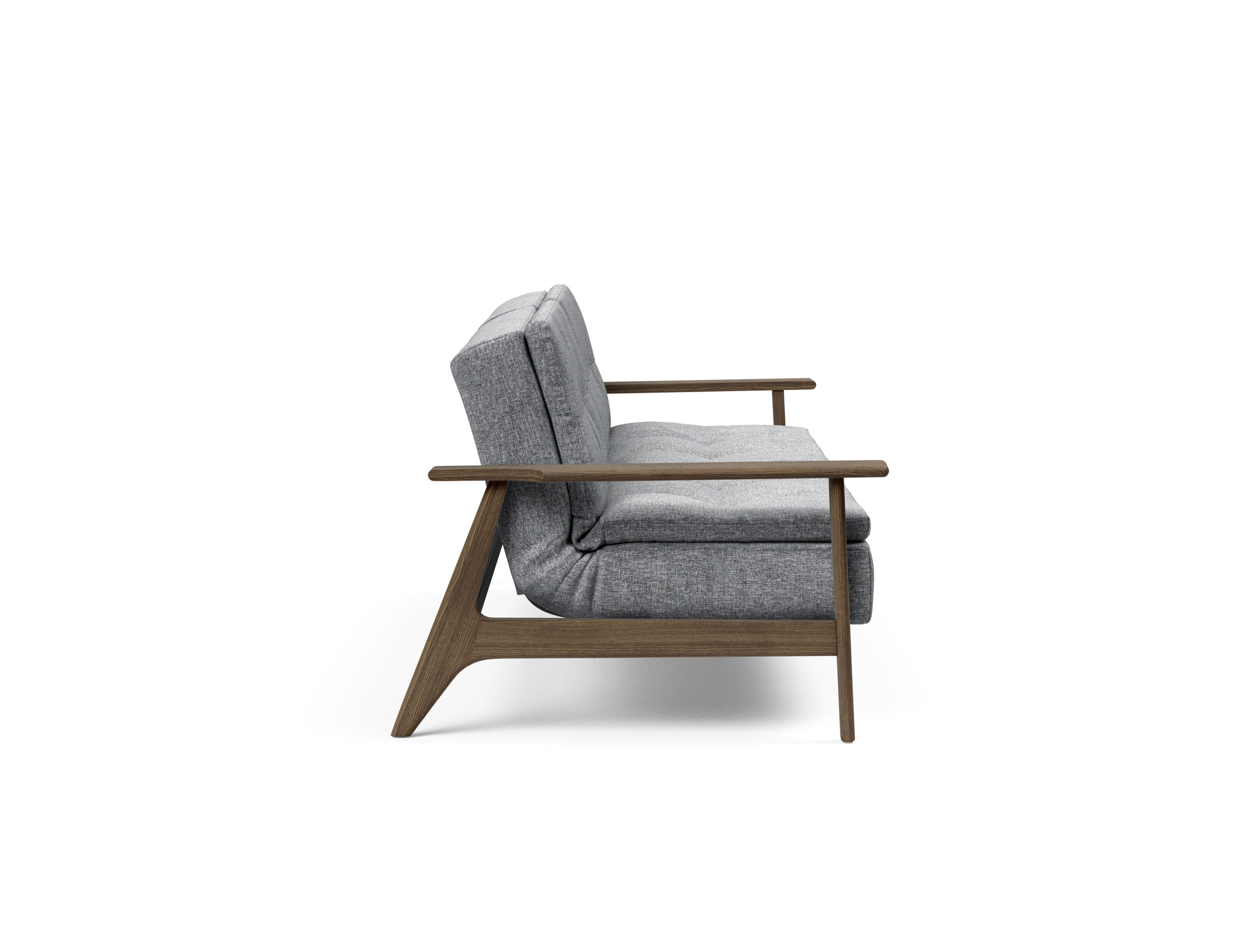 Dublexo Frej Fabric Sofa Bed w/Smoked Oak Arms & Legs