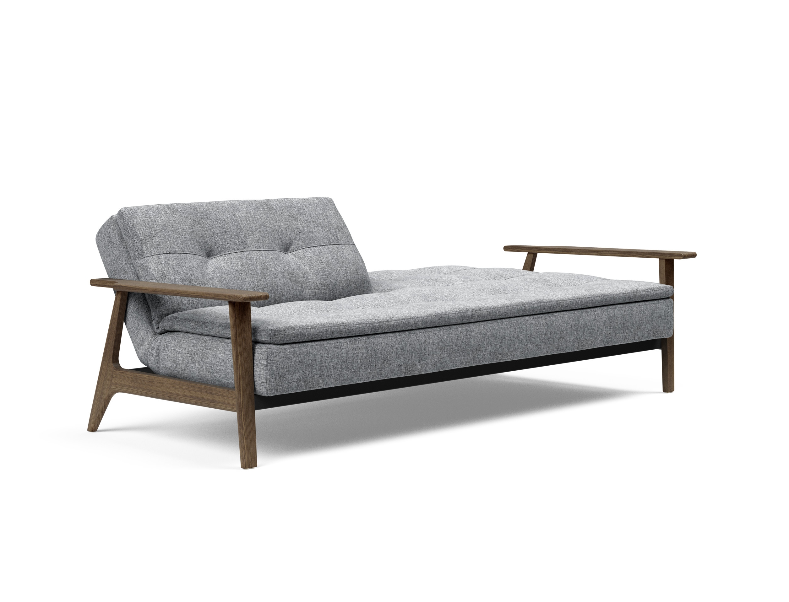 Dublexo Frej Fabric Sofa Bed w/Smoked Oak Arms & Legs