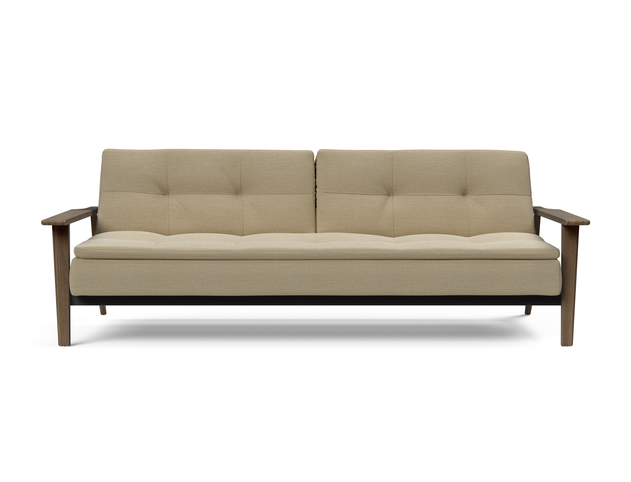 Dublexo Frej Fabric Sofa Bed w/Smoked Oak Arms & Legs