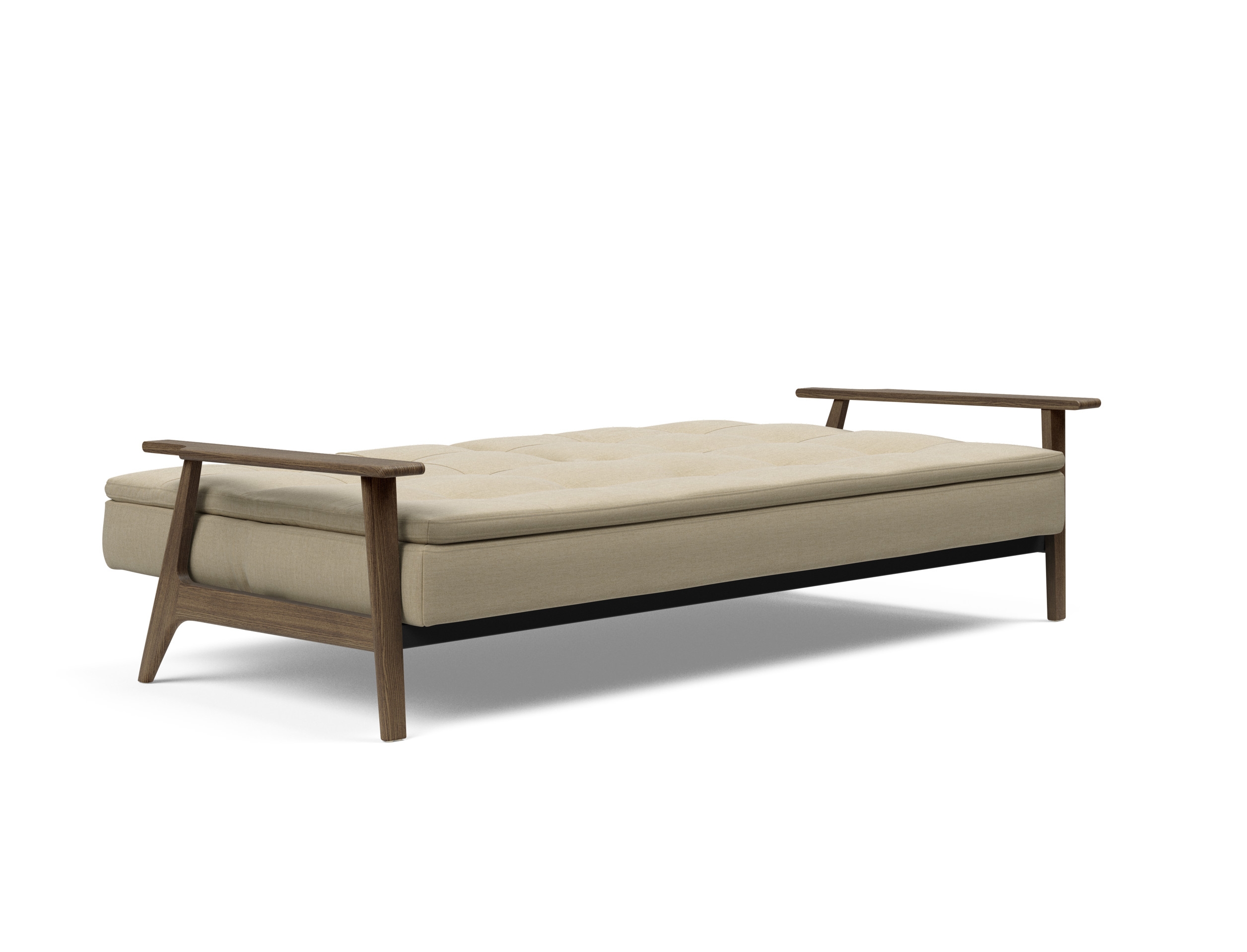 Dublexo Frej Fabric Sofa Bed w/Smoked Oak Arms & Legs