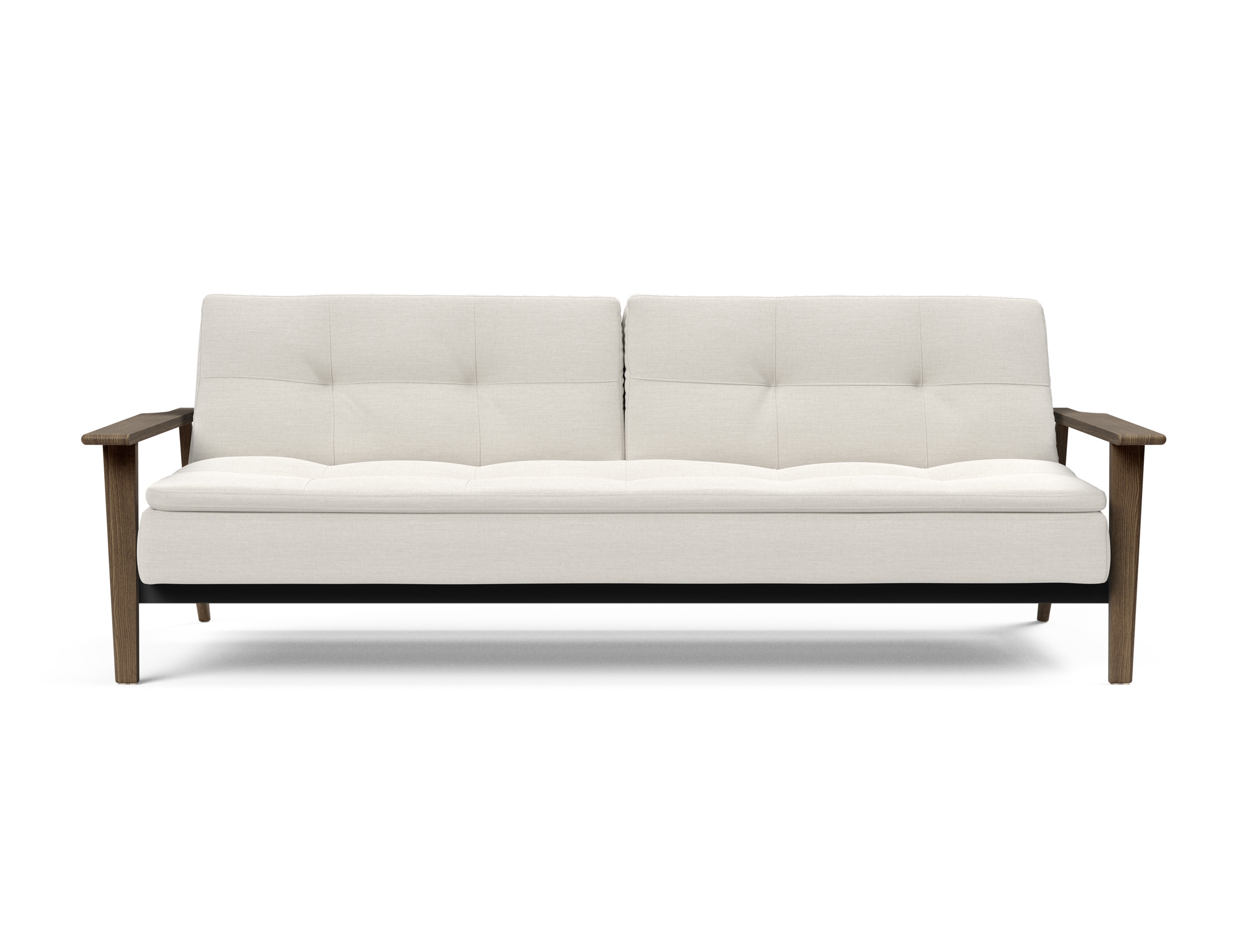 Dublexo Frej Fabric Sofa Bed w/Smoked Oak Arms & Legs