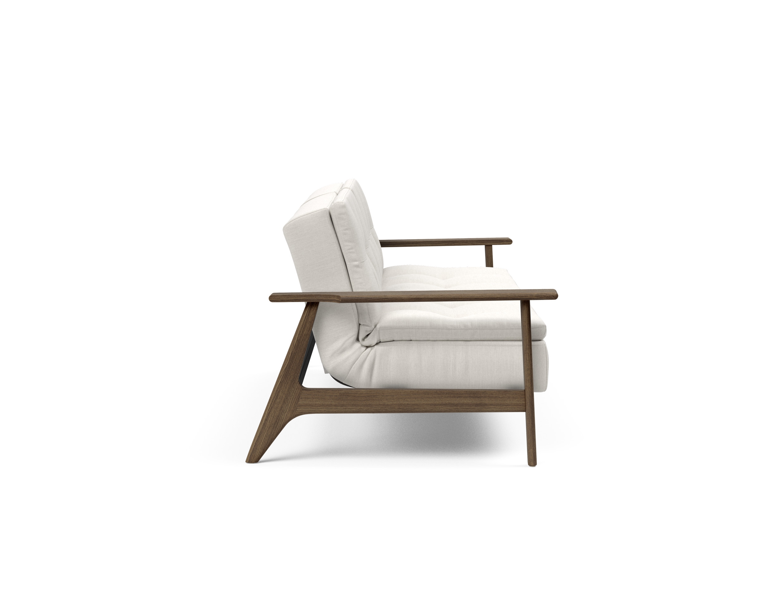 Dublexo Frej Fabric Sofa Bed w/Smoked Oak Arms & Legs