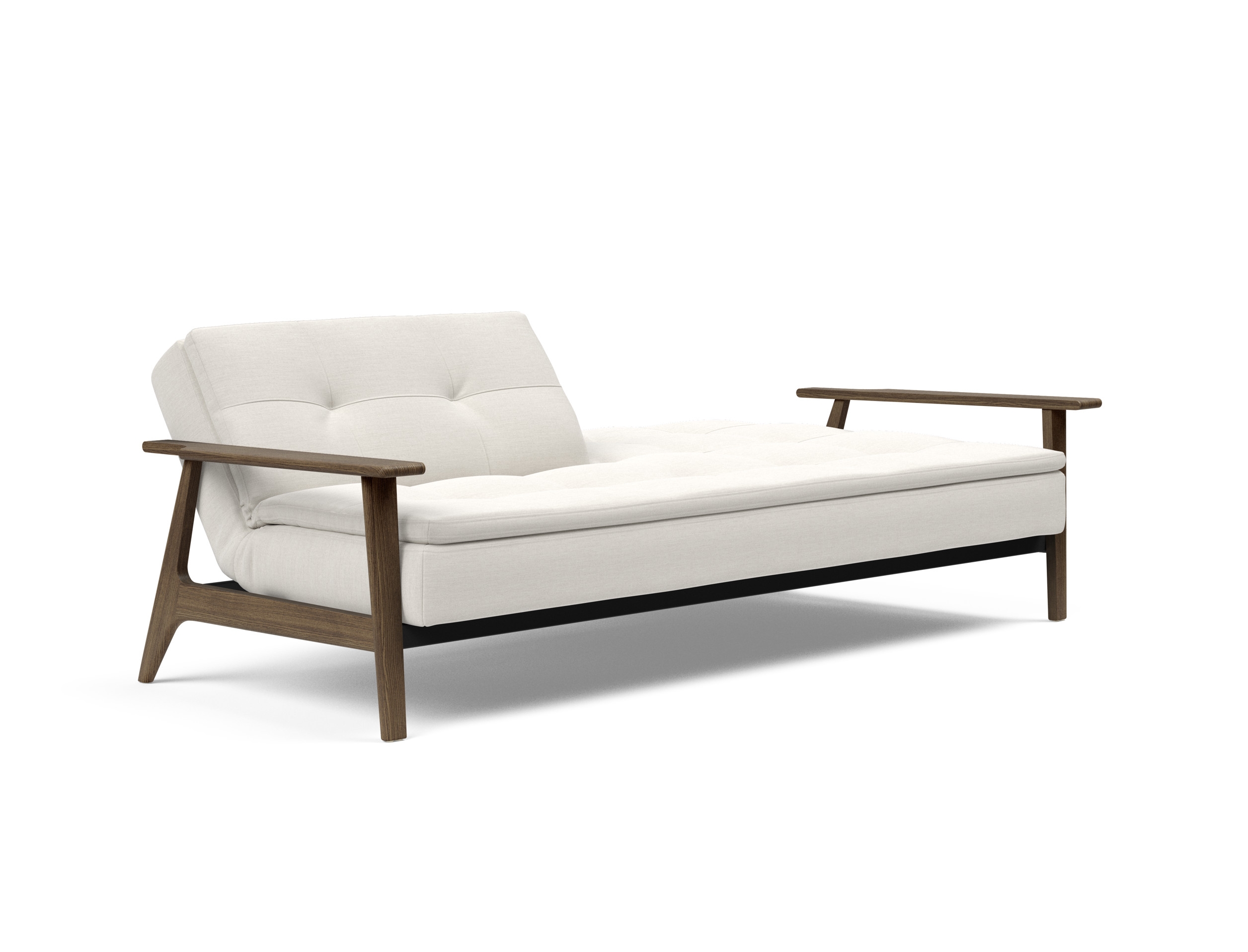 Dublexo Frej Fabric Sofa Bed w/Smoked Oak Arms & Legs