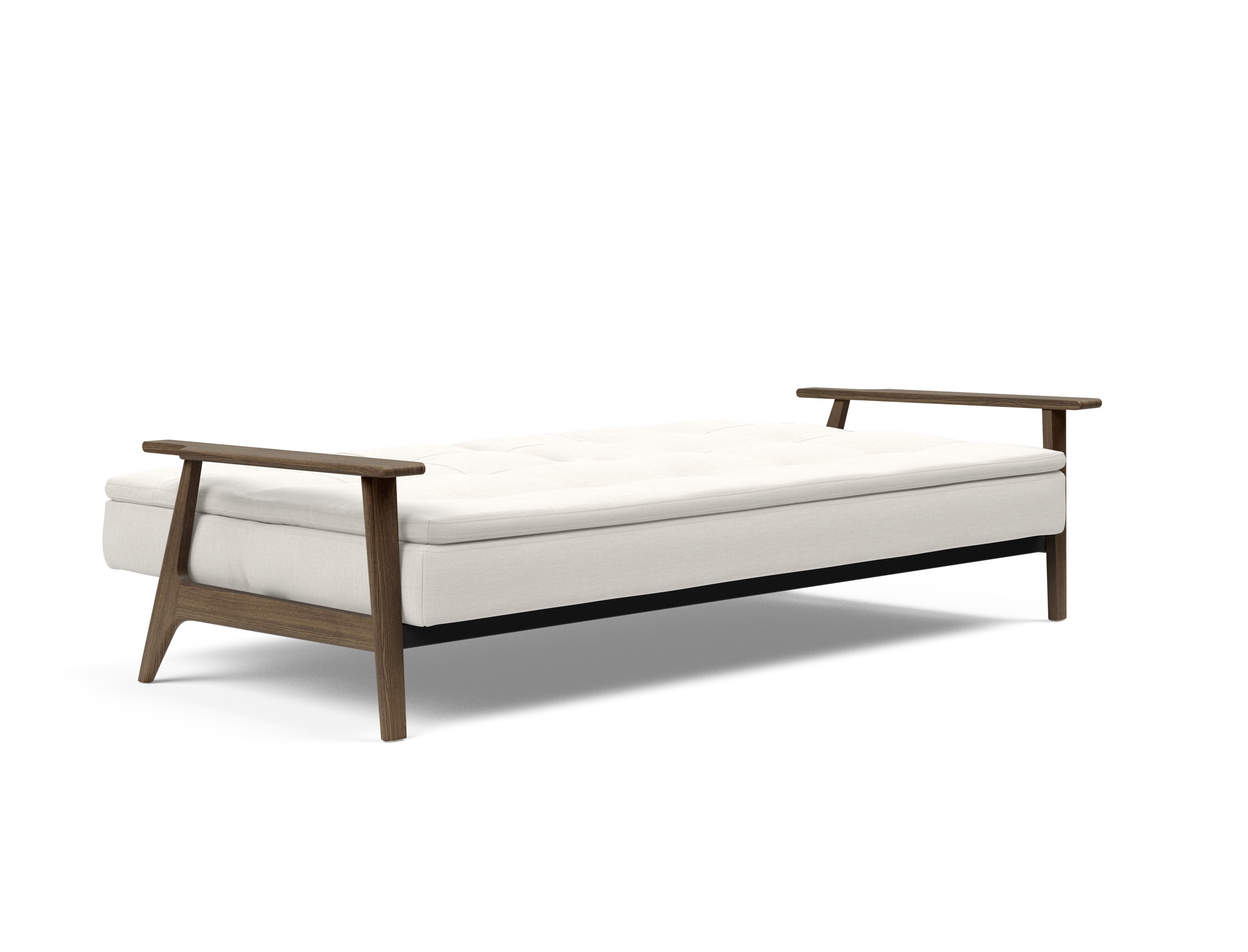 Dublexo Frej Fabric Sofa Bed w/Smoked Oak Arms & Legs