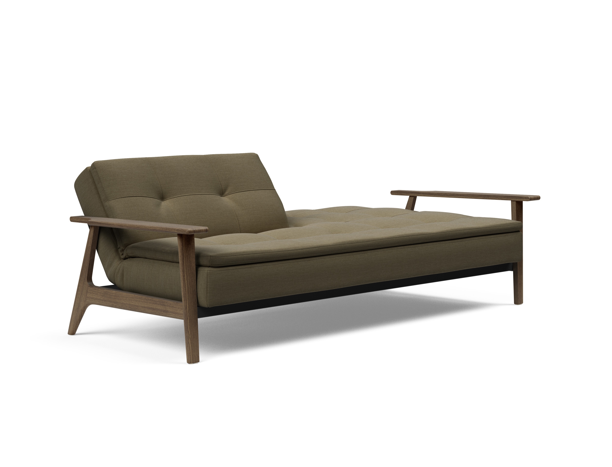 Dublexo Frej Fabric Sofa Bed w/Smoked Oak Arms & Legs